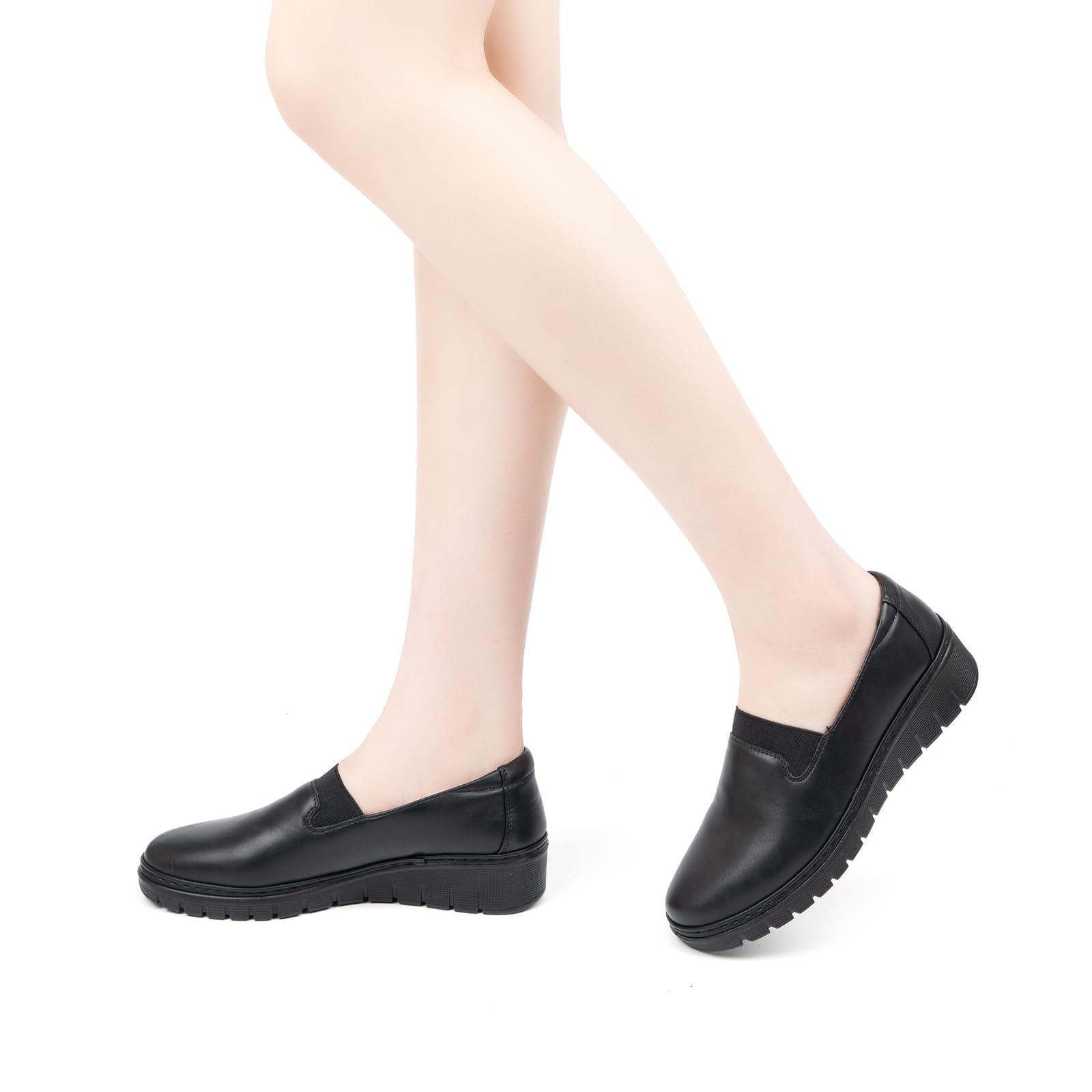 VJH Comfort Women's Loafers - Round Toe Slip-On Walking Shoes with Arch Support for All-Day Comfort | Perfect for Work, Travel & Casual Wear
