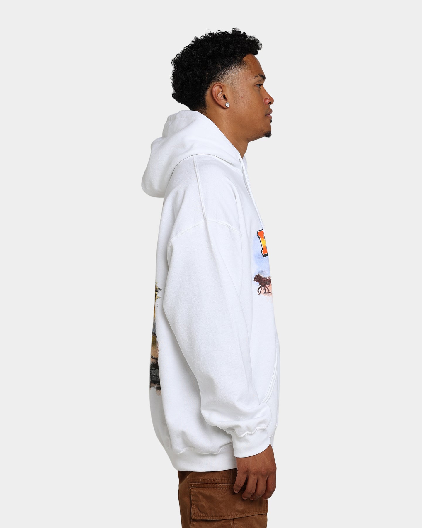 American Thrift X Back To The Future 3 Hoodie - White Retro Movie Merchandise for Fans - Perfect for Cosplay, Movie Nights & Casual Wear