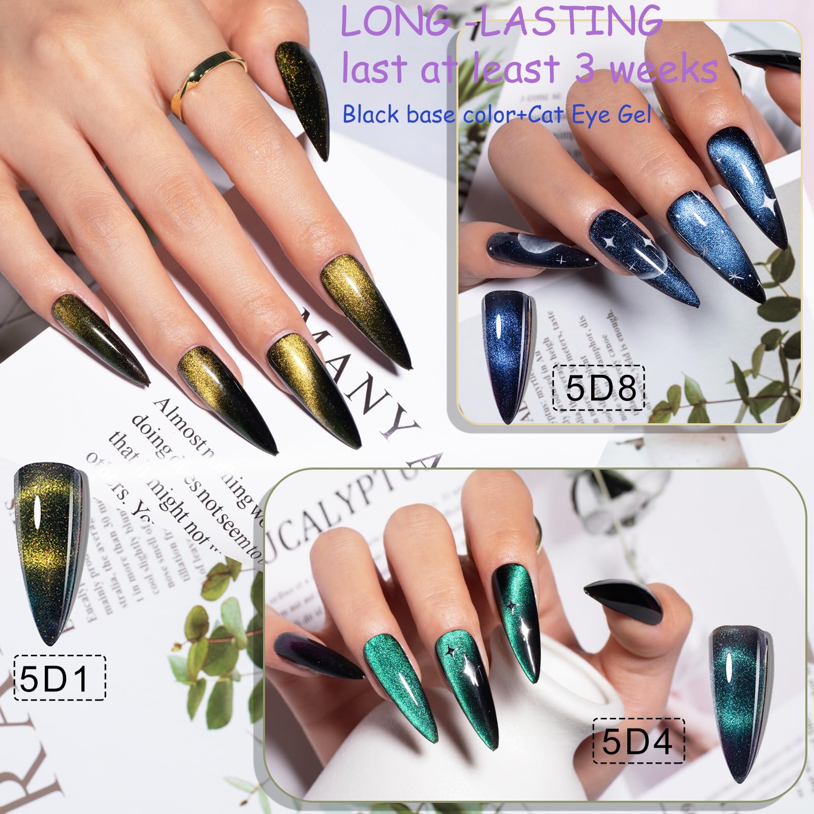 Mobray 9Pcs 9D Cat Eye Gel Nail Polish Set - Professional Salon Kit, Soak Off UV LED Nail Polish for DIY Nail Art, All Seasons Long Lasting Manicure - Perfect for Home Use, Gifts & Special Occasions