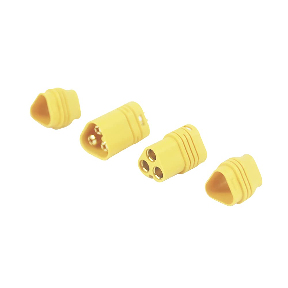10 Pairs MT60 3.5mm 3-Wire 3-Pole Bullet Connector Plug Set for RC ESC to Motor - Compatible with RC Quad Car, Battery Charger & DIY Electronics Projects (B196-10) - Perfect for RC Hobbyists and Drone Enthusiasts