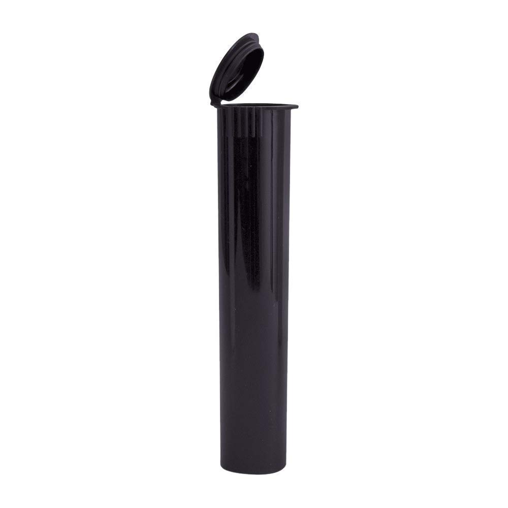W Gallery 1000 Black 98mm Open Cap Pop Top Tubes - Airtight Smell Proof Containers - Plastic Medical Grade Prescription Bottles for Pills, Herbs, Flowers & Supplements (Bulk Pack) - Perfect for Travel, Pharmacy Storage & Organizing Small Items
