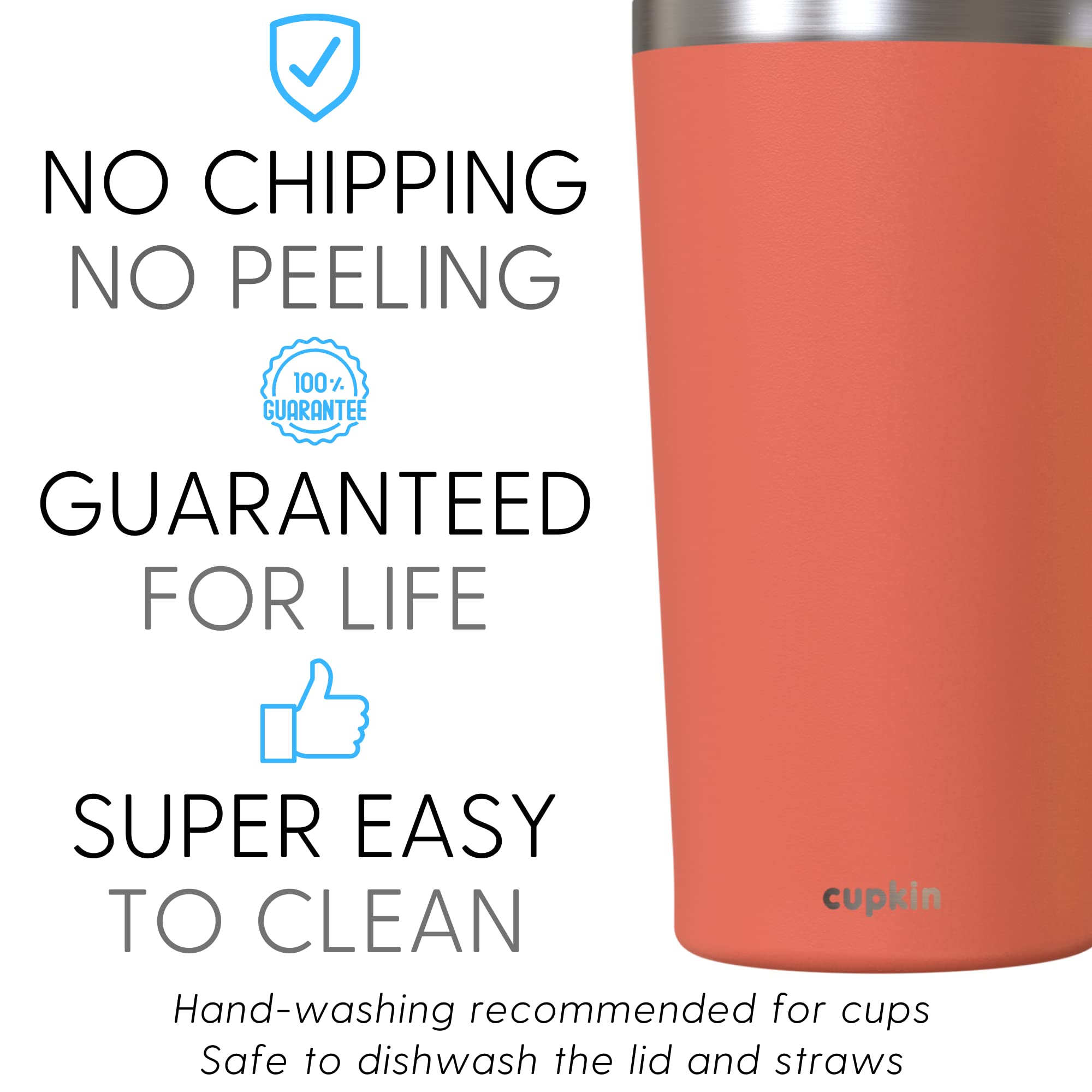 CUPKIN 20 oz Stainless Steel Insulated Tumbler with Lid & Straw - Double Wall Vacuum Insulated Travel Mug for Hot & Cold Drinks - Perfect for Coffee, Tea, Water & Smoothies - Ideal for Office, Gym, Hiking & Road Trips