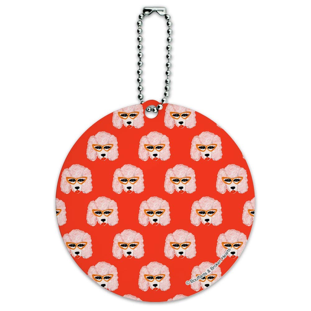 Stylish Round Cat Eye Poodles Luggage ID Tag - Durable Suitcase & Carry-On Baggage Identifier for Travel Accessories | Perfect for Airports, Vacations & Business Trips