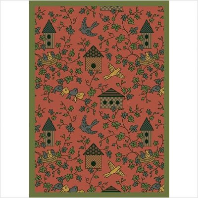 Joy Carpets Kaleidoscope Sweet Tweet Whimsical Kids Area Rugs - Soft Non-Slip Nursery Rug in Rose Pink for Bedroom, Playroom & Dorm Decor