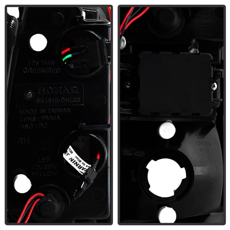 Spyder Auto 5001542 LED Tail Lights - Red/Clear Smoke Lens - Compatible with Select Car Models - Enhance Visibility & Style for Night Driving