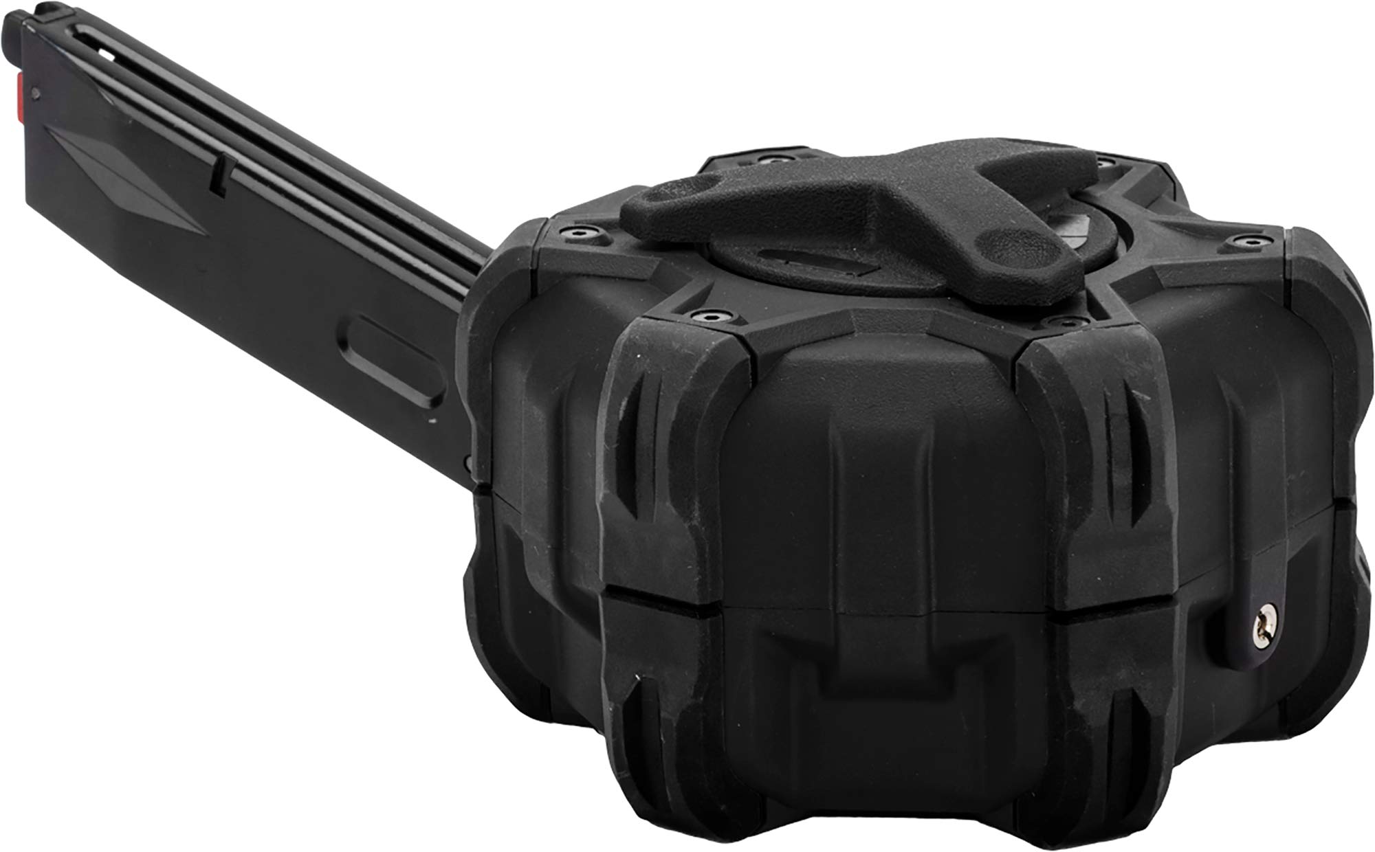 AW Custom Drum Airsoft Magazine for Gas Blowback Pistols & Rifles - M9 Model (Black) | High-Capacity Airsoft Accessory for M9 Beretta, Glock & More | Perfect for MilSim, Target Practice & Airsoft Battles