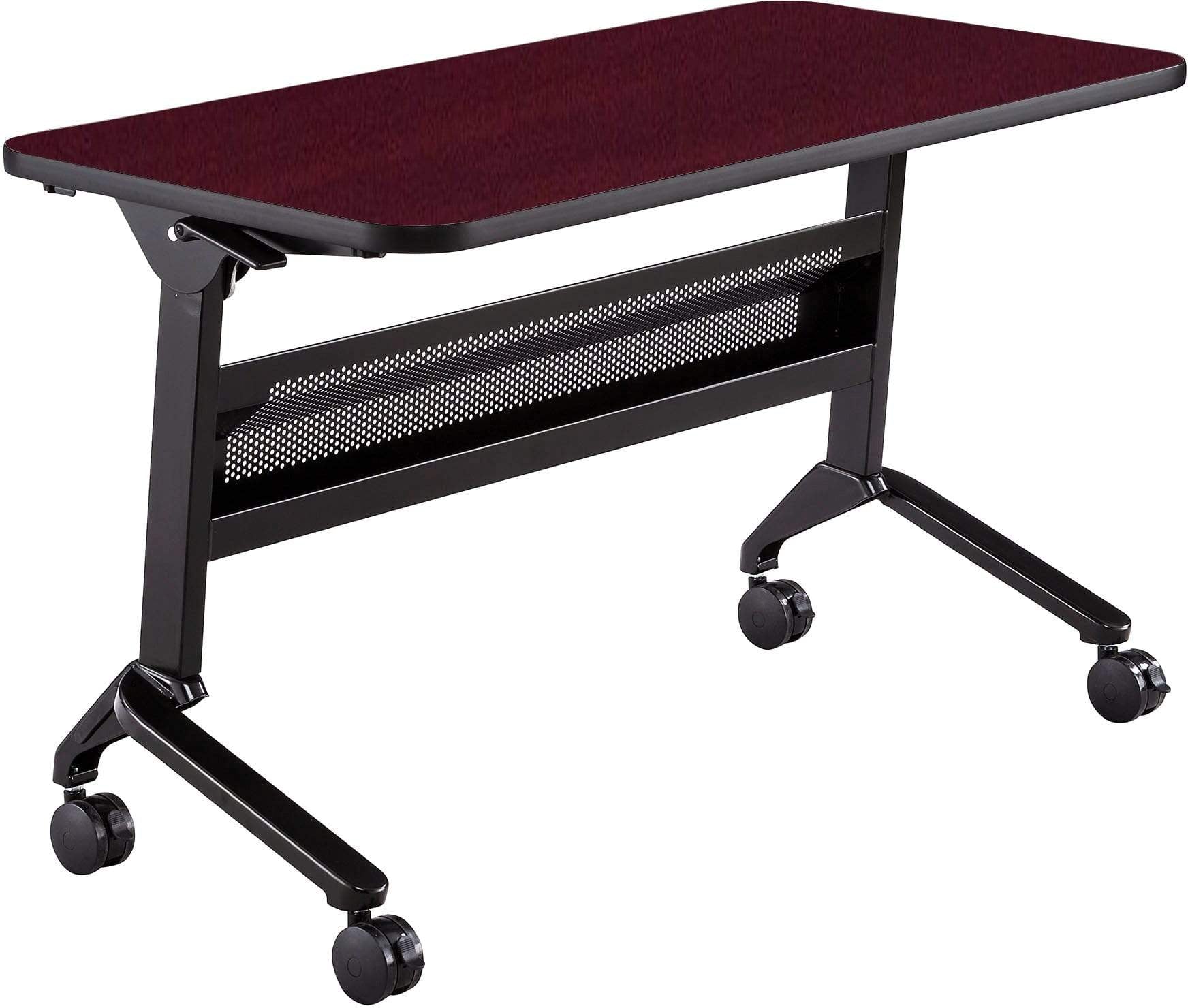 Safco Flip N Go 24 x 48 Inch Rectangular Training Table - Portable Folding Conference Table with Wheels [LF2448T] - Perfect for Meetings, Classrooms & Office Training Sessions