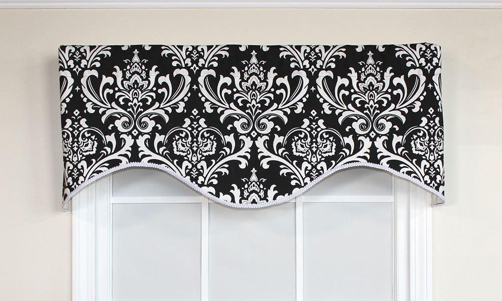 Elegant Royal Damask Cornice Valance - Premium Window Treatment for Living Room & Bedroom Decor - Classic Home Decoration for Curtains & Drapes