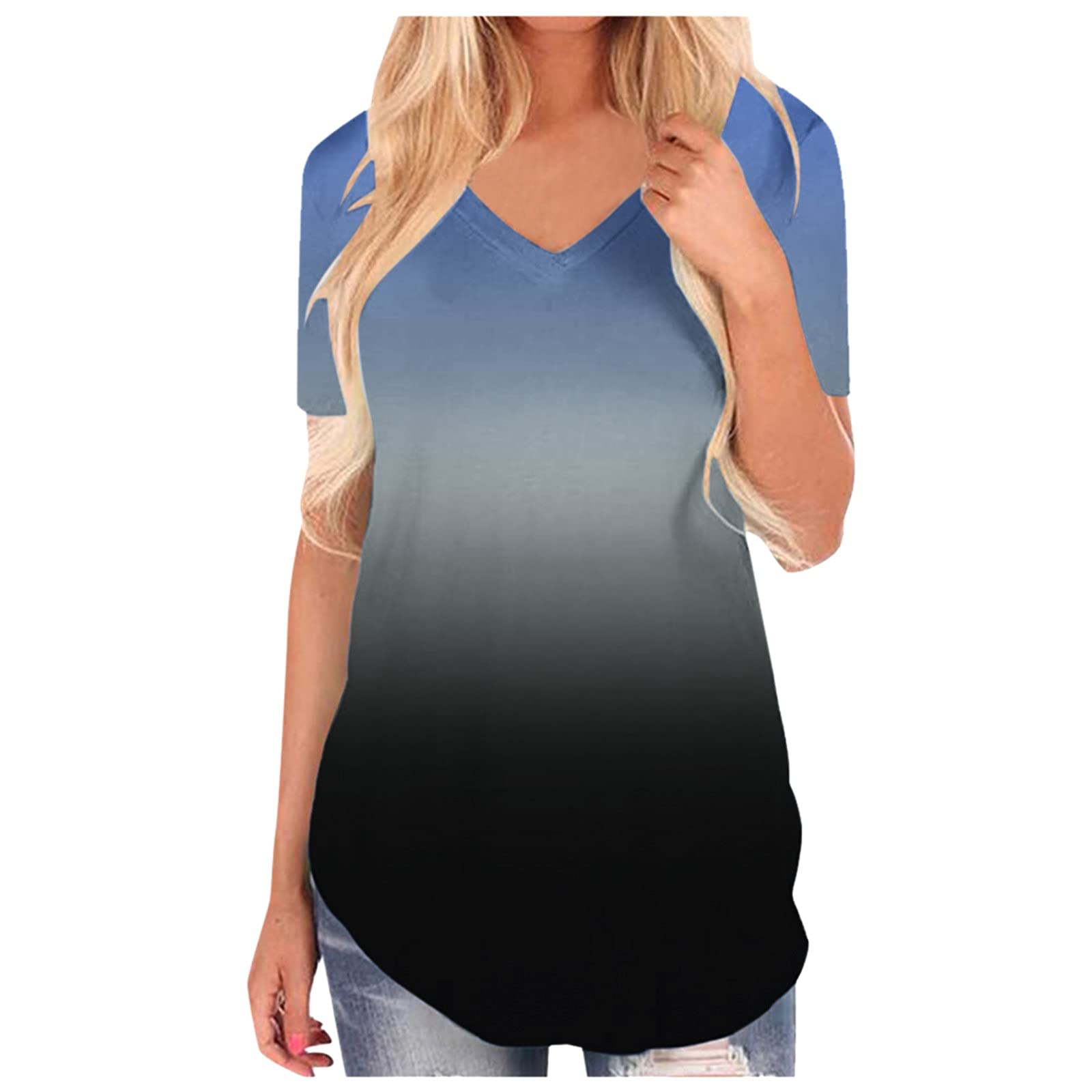 Women's Basic White T-Shirt, Red Tee & Sequin Tank Tops - Casual Henley Shirt for Everyday Wear, Party Outfits and Summer Fashion
