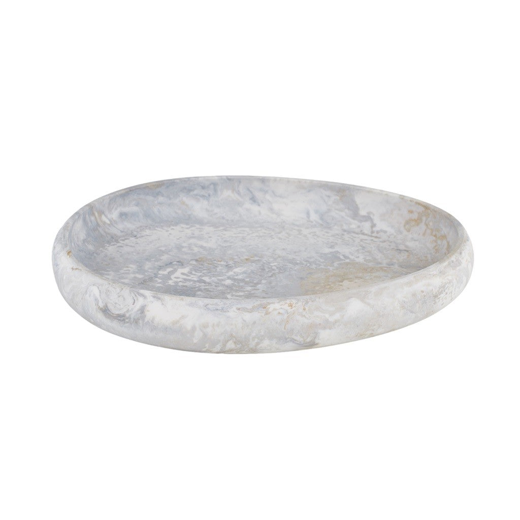 Assemble Hadley Resin Pebble Tray 29x33.5cm Steel - Decorative Stone Tray for Home Decor, Bathroom, and Garden Accessories | Perfect for Organizing Jewelry, Soaps, and Small Plants