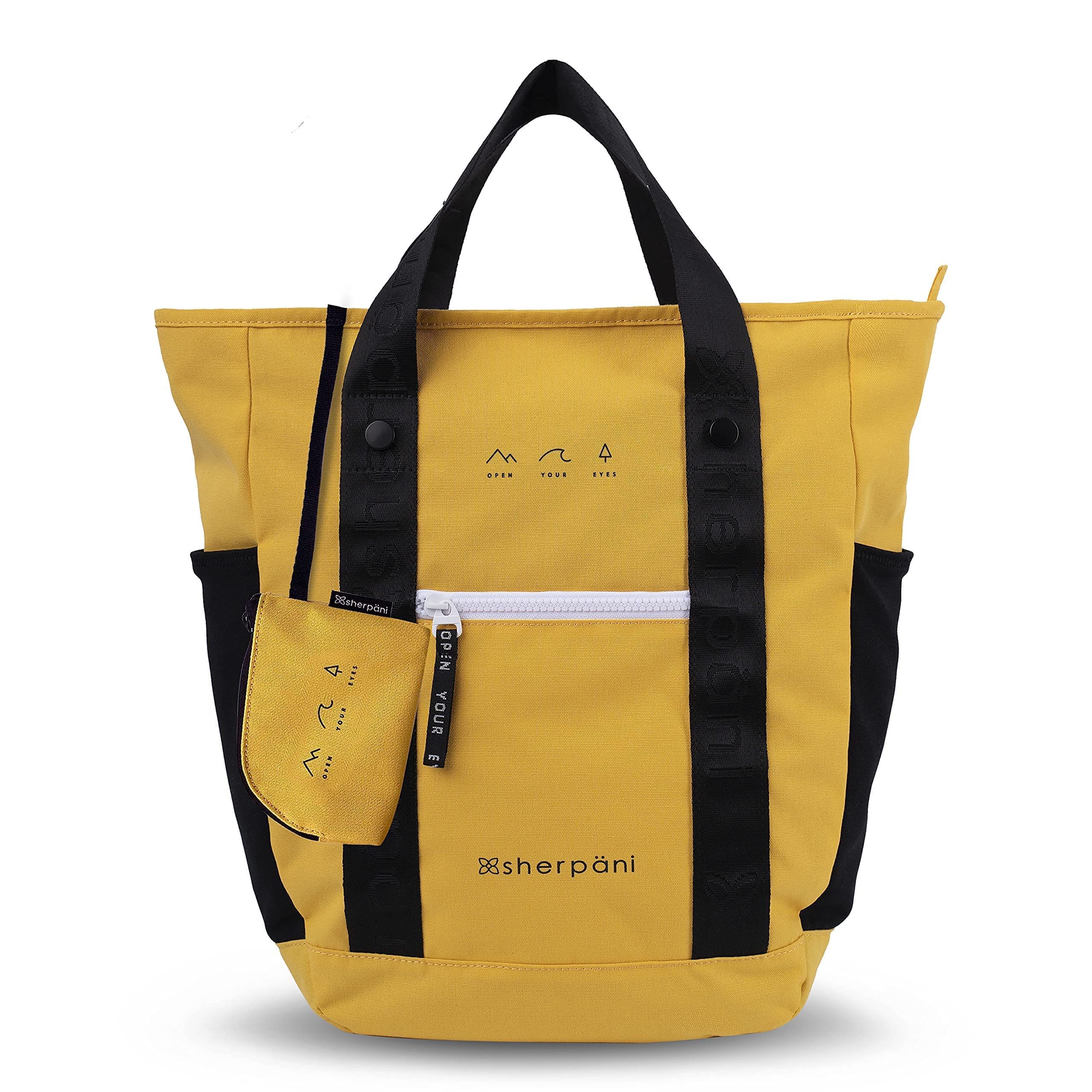 **Sherpani Via Women's Backpack Tote with Coin Purse - Stylish Casual Daypack for School, Work & Commute - Fits 15 Inch Laptop - Perfect for Travel, Office & College (Sunflower Yellow)**