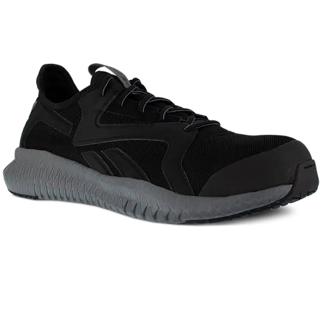 Flexagon 3.0 Composite Toe Athletic Work Shoes for Men - Lightweight Safety Toe Sneakers for Construction & Warehouse (Black/Gray) | Perfect for Job Sites, Outdoor Work & Industrial Environments
