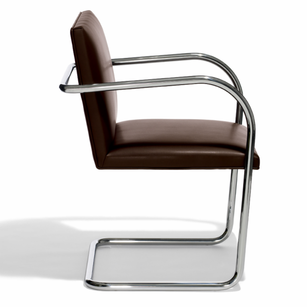 Knoll Brno Armchair - Mid-Century Modern Lounge Chair for Living Room, Office & Study - Premium Leather & Chrome Design for Home & Workspace