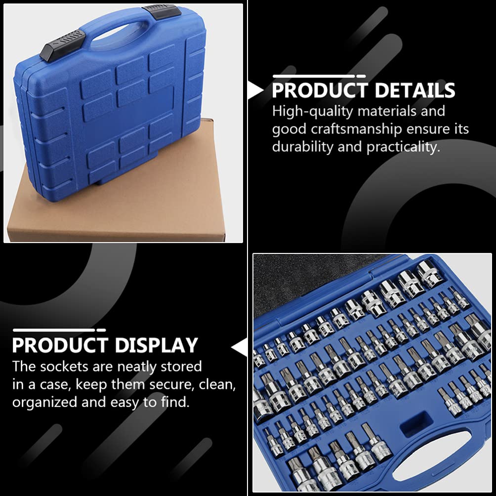 FAVOMOTO 60-Piece Sleeve Socket Set - Professional Automotive Repair Tool Kit with Star Sockets for Cars, Trucks & Trailers - Perfect for DIY Mechanics, Garage Use & Roadside Emergency Repairs