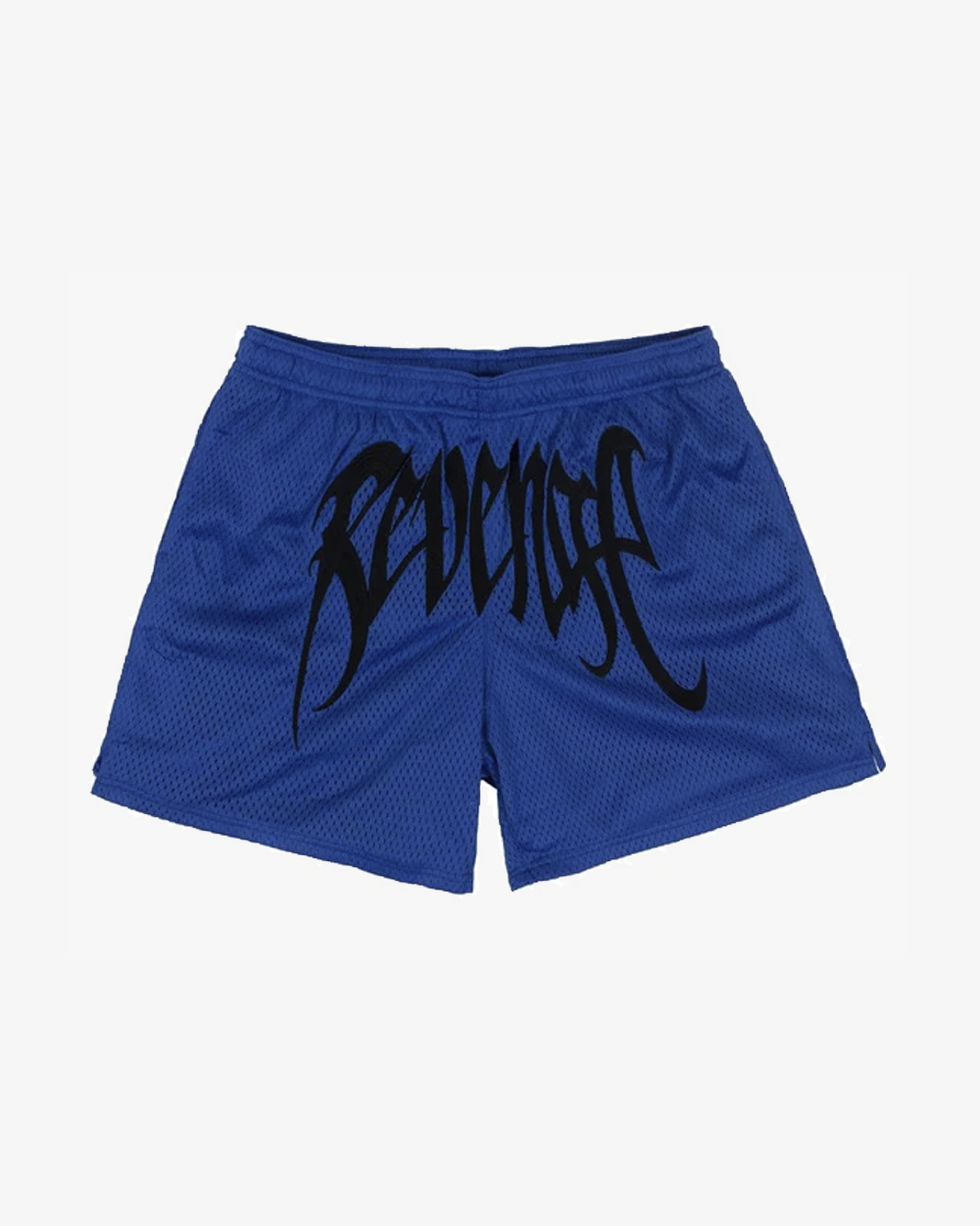 Revenge Embroidered Denim Shorts for Women - Blue Distressed High Waisted Vintage Style - Perfect for Summer Outfits, Beach Vacations & Casual Streetwear
