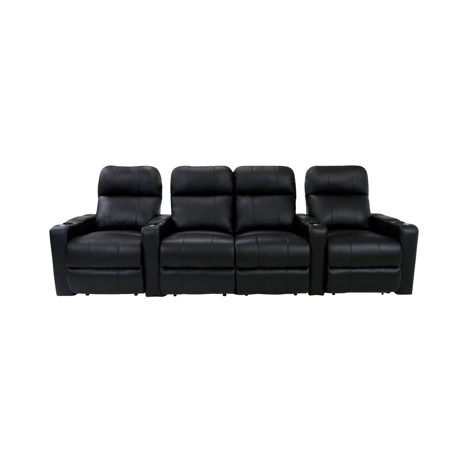 RowOne 4-Piece Recliner Set - Ultra Soft Fabric Sectional Sofa with Cup Holders and USB Ports | Perfect for Living Room, Home Theater, and Family Gatherings