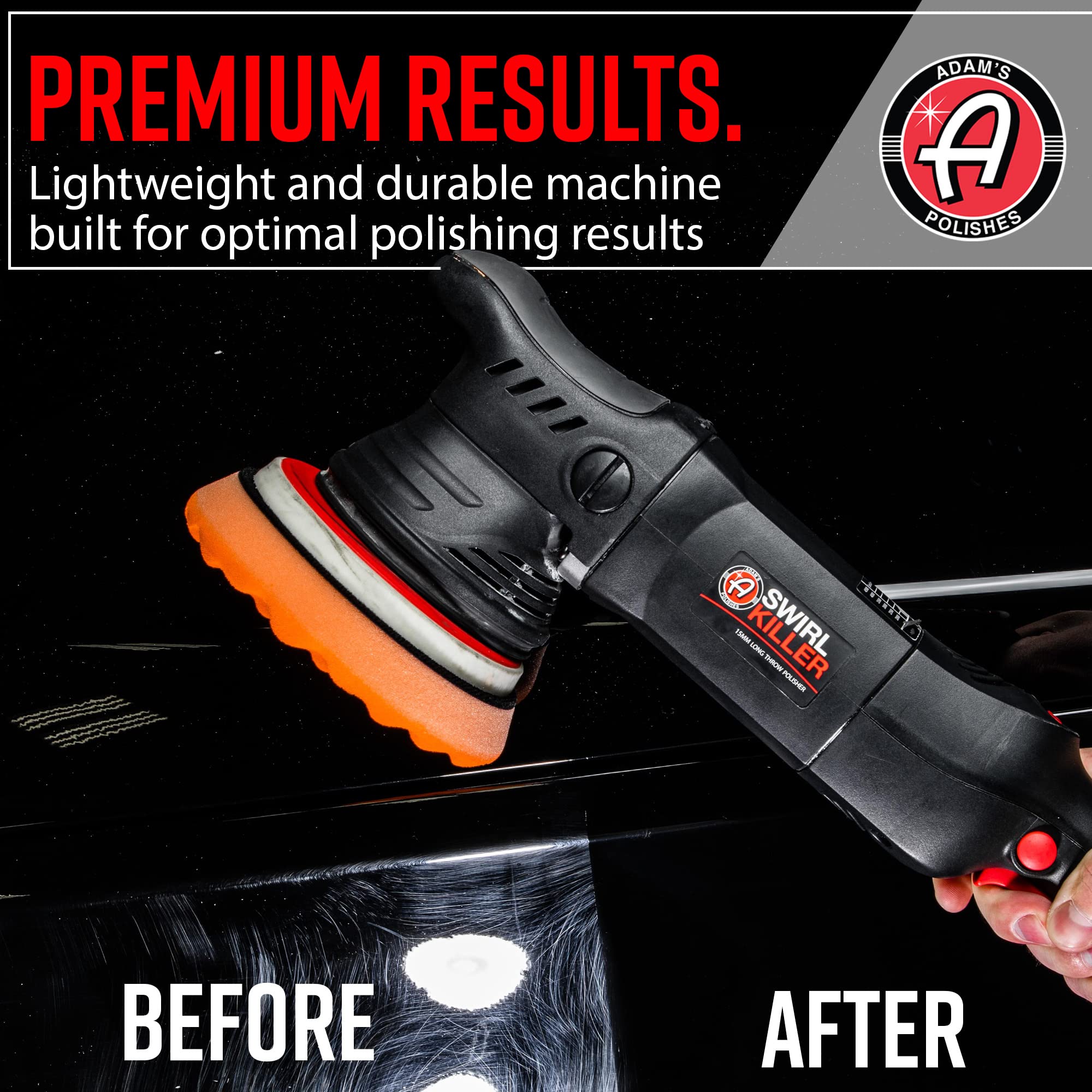 Adam's Polishes Swirl Killer 15mm Dual Action Car Polisher & Buffer Machine - Perfect for Car Polish, Polishing Compound & Scratch Remover | Ideal for Detailing, Car Wash, Clay Bar & Ceramic Coating | Professional-Grade Auto Paint Correction & Shine Restoration