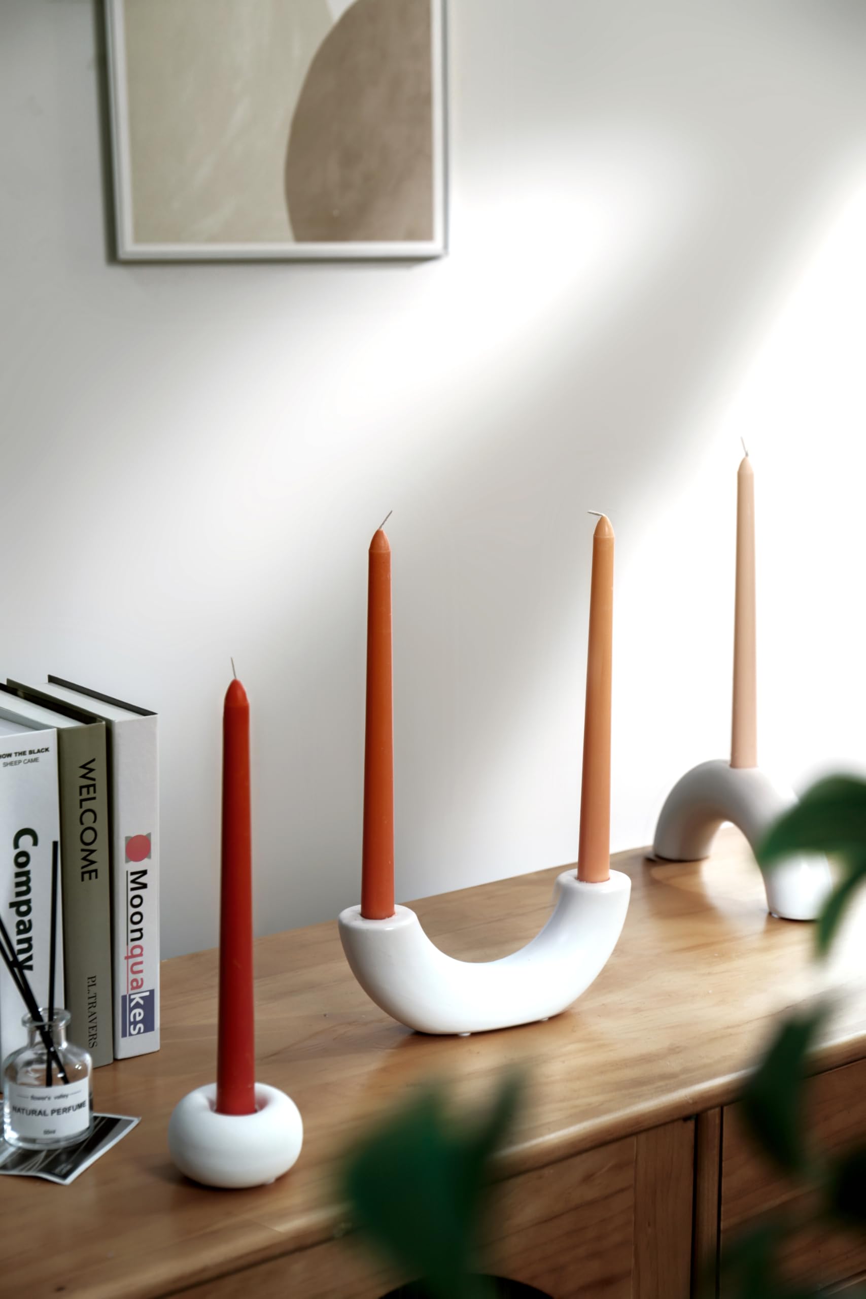 10'' Orange Ombre Fall Taper Candles Set of 4 | Citrus Scented Candlesticks for Thanksgiving, Autumn Decor & Holiday Centerpieces