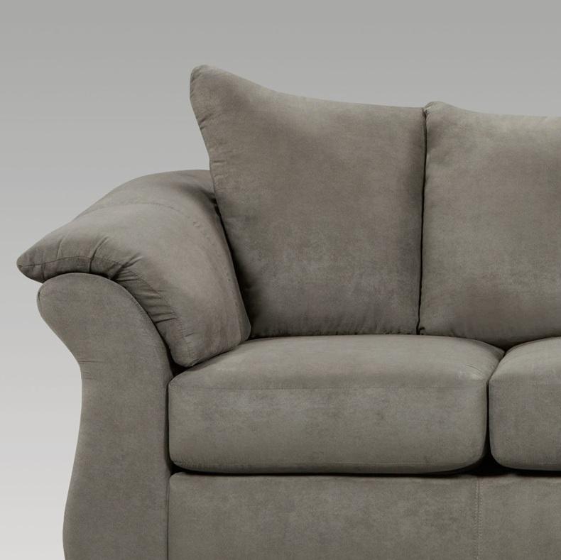 Aruca Sensations Grey Microfiber Pillow Back Loveseat - Soft & Comfortable Small Sofa for Living Room, Bedroom, or Office - Perfect for Relaxing, Reading & Entertaining Guests