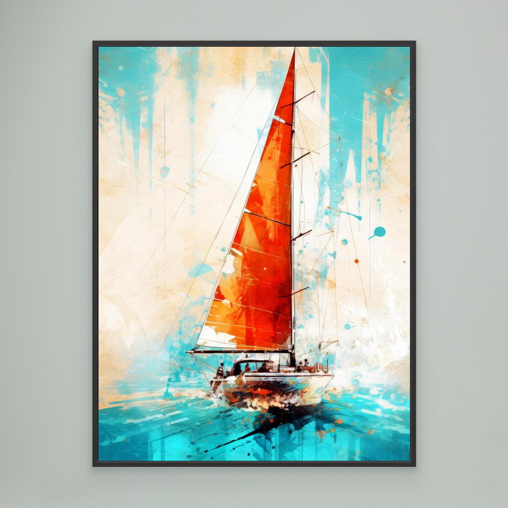 Premium Canvas Print - Yacht Racing Sport Art 9 by Justyna Jaszke | Nautical Wall Decor for Living Room, Office & Coastal Homes