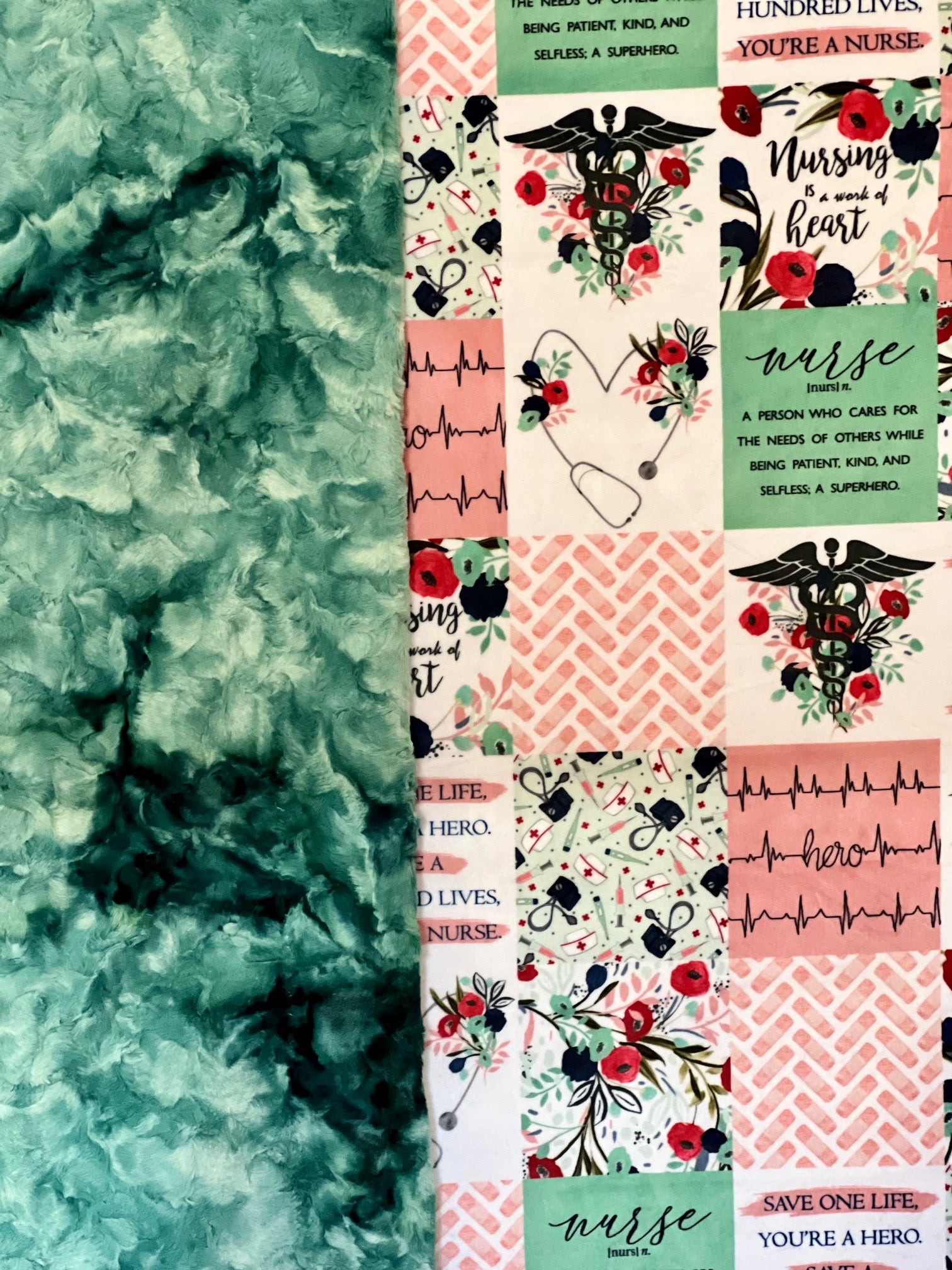 Premium Spearmint Galaxy Print Minky Blanket 55x68 Inches - Ultra Soft & Cozy Throw for Nurses, Adults, Teens - Perfect for Bed, Couch, Office & Gift Giving