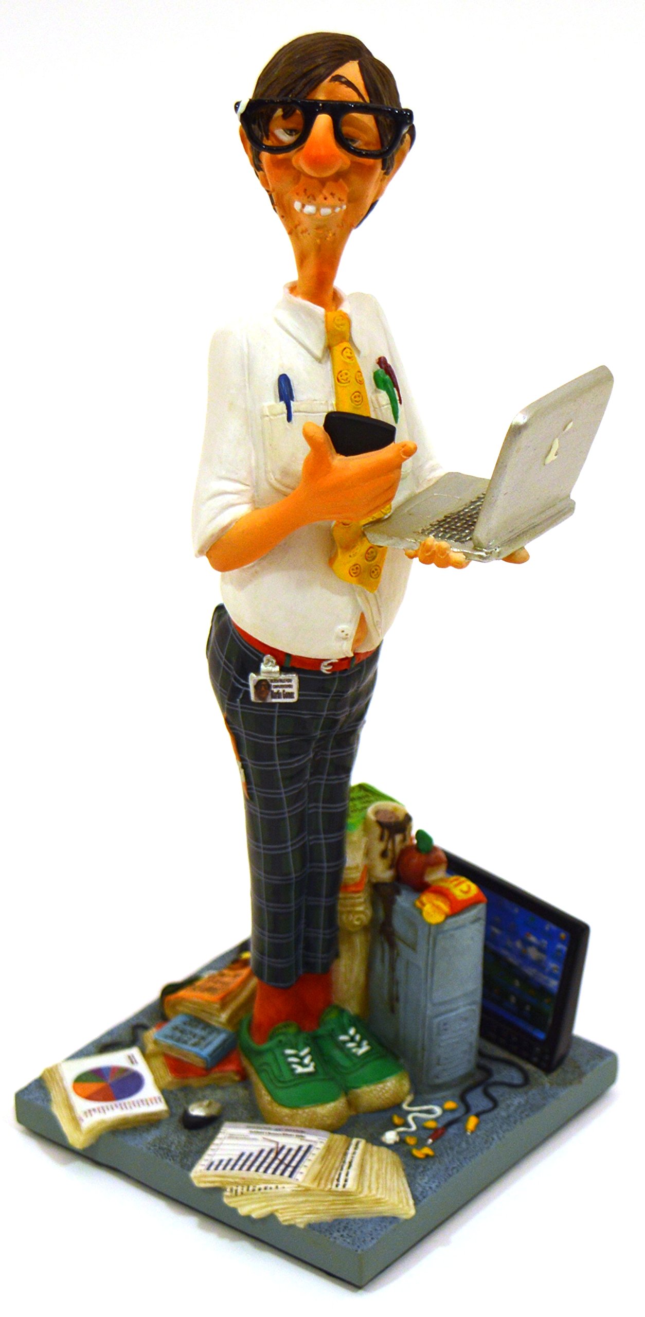 Hand-Painted Realistic Resin Computer Expert Decorative Figurine - 3.94