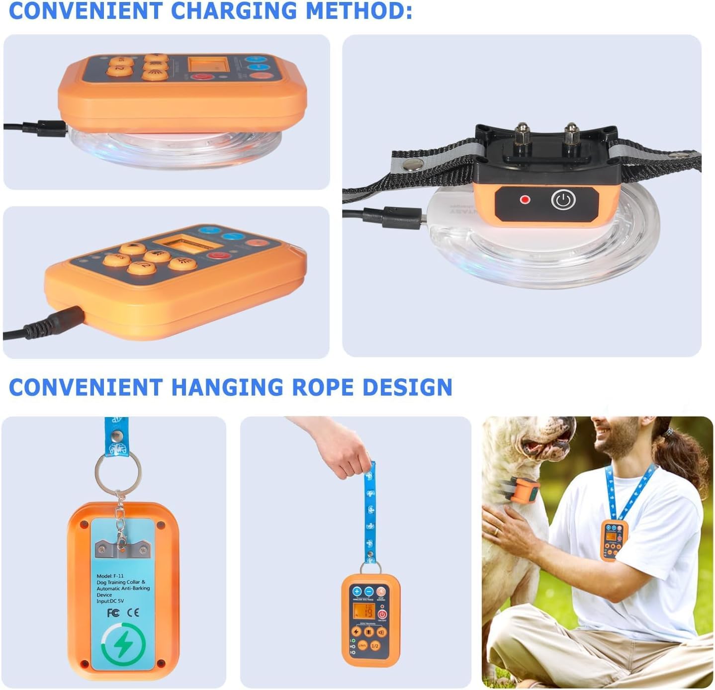 3-in-1 Wireless Dog Fence System with Remote Training Collar - Automatic Bark Control, Electric Containment & Waterproof Design | Perfect for Backyard Security, Dog Training & Noise Reduction