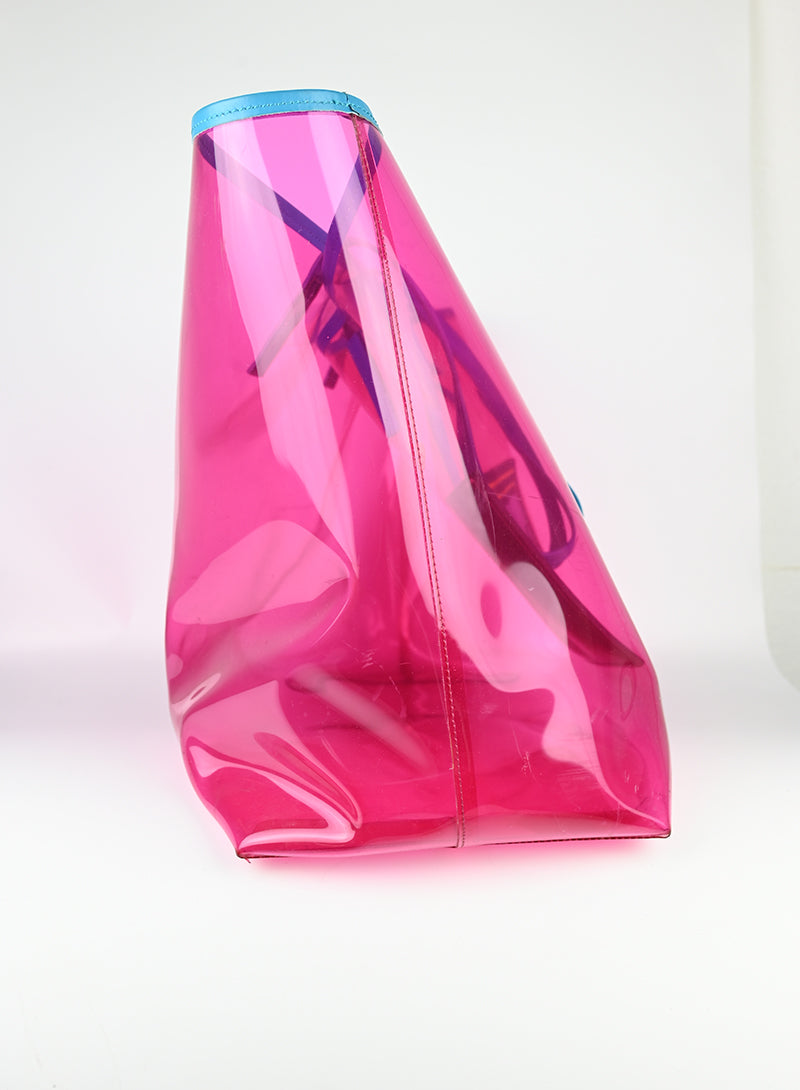 Versace Pink PVC Shopper Bag - Luxury Designer Tote for Women, Perfect for Shopping, Travel & Everyday Use