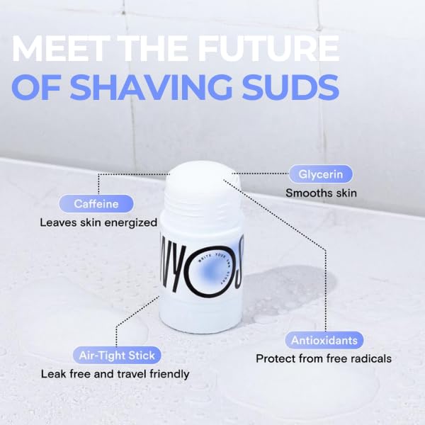 Travel Size Vegan Shampoo & Shave Stick Bundle - Sulfate Free, Paraben Free, Leak Proof | Portable Lathering Shampoo Stick & Hydrating Shaving Cream | Perfect for Camping, Gym & Airplane Travel