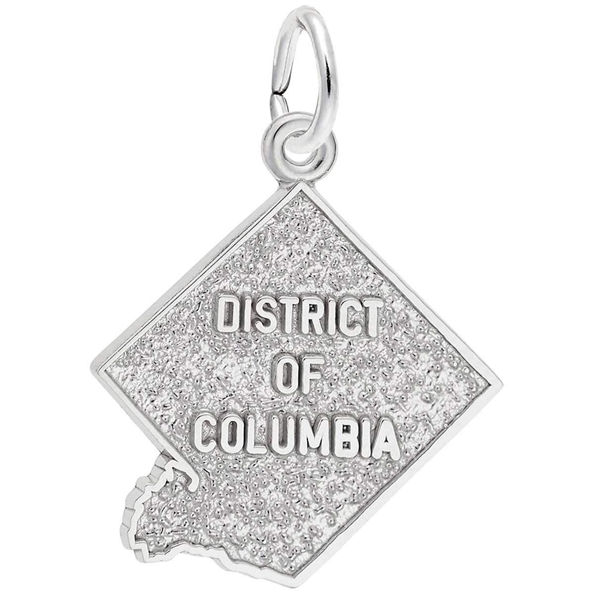 Rembrandt Silver Plated District of Columbia Charm Pendant - Perfect for Bracelets, Necklaces & Souvenir Jewelry Making