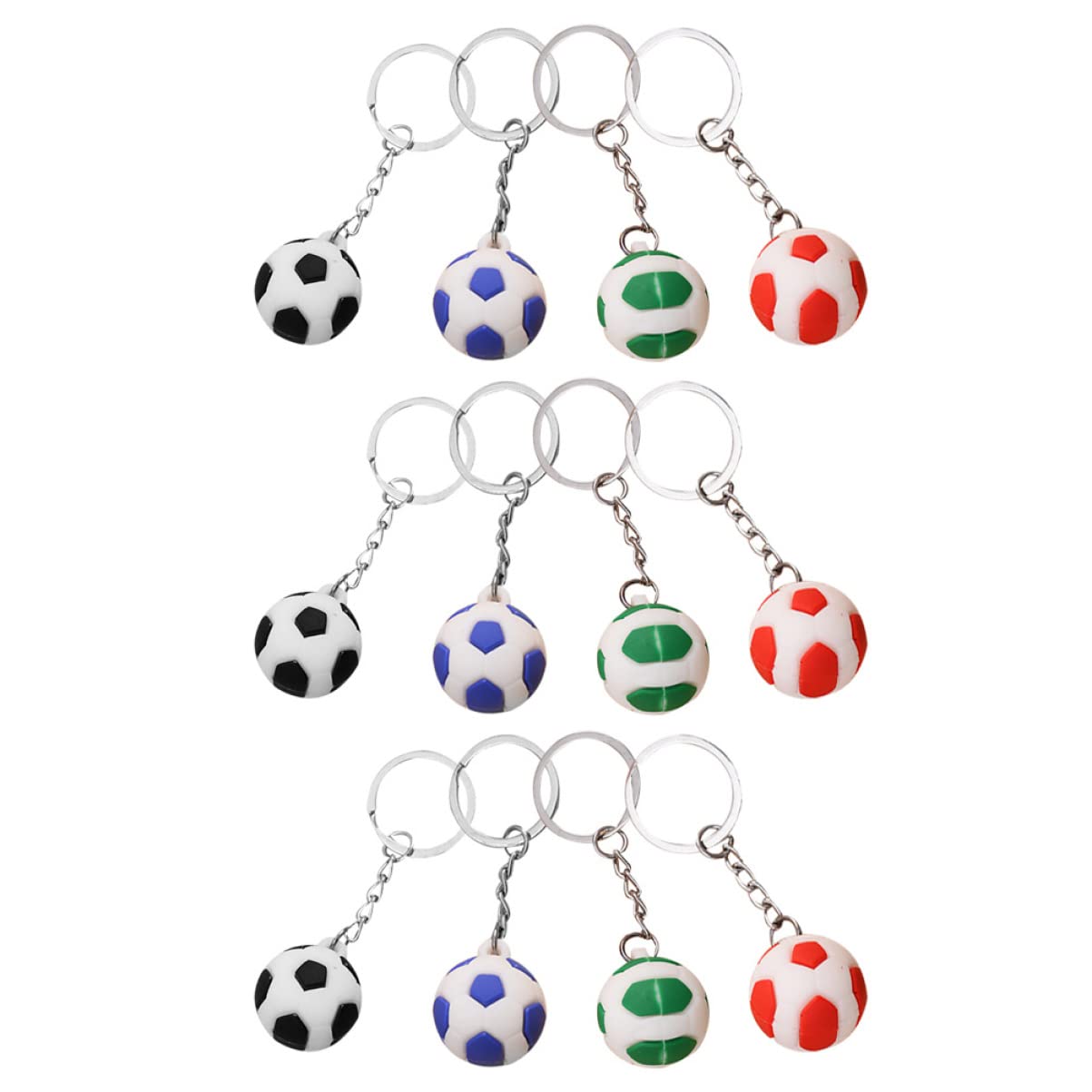 12Pcs Soccer Keychain Set - Durable Soccer Party Decorative Keychains for Backpacks, Gifts, and Sports Enthusiasts
