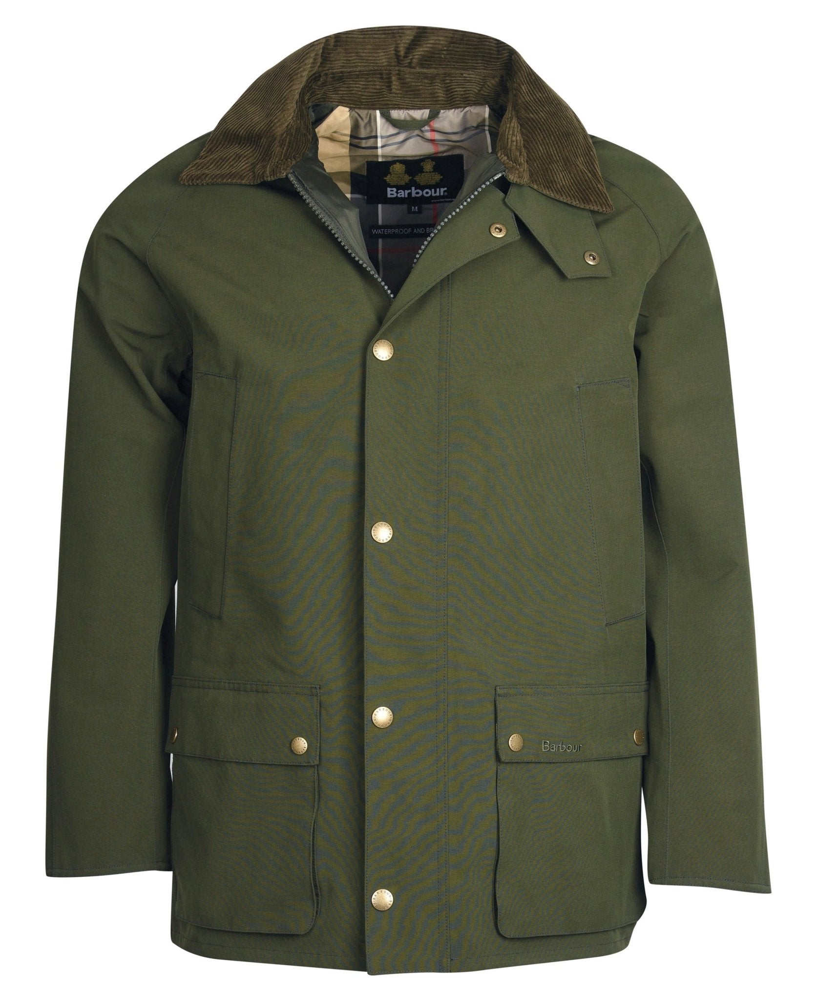 BARBOUR Waterproof Ashby Jacket for Men - Classic Waxed Cotton Outdoor Coat in Sage Green | Rainproof Windbreaker for Hiking, Camping & Urban Commute