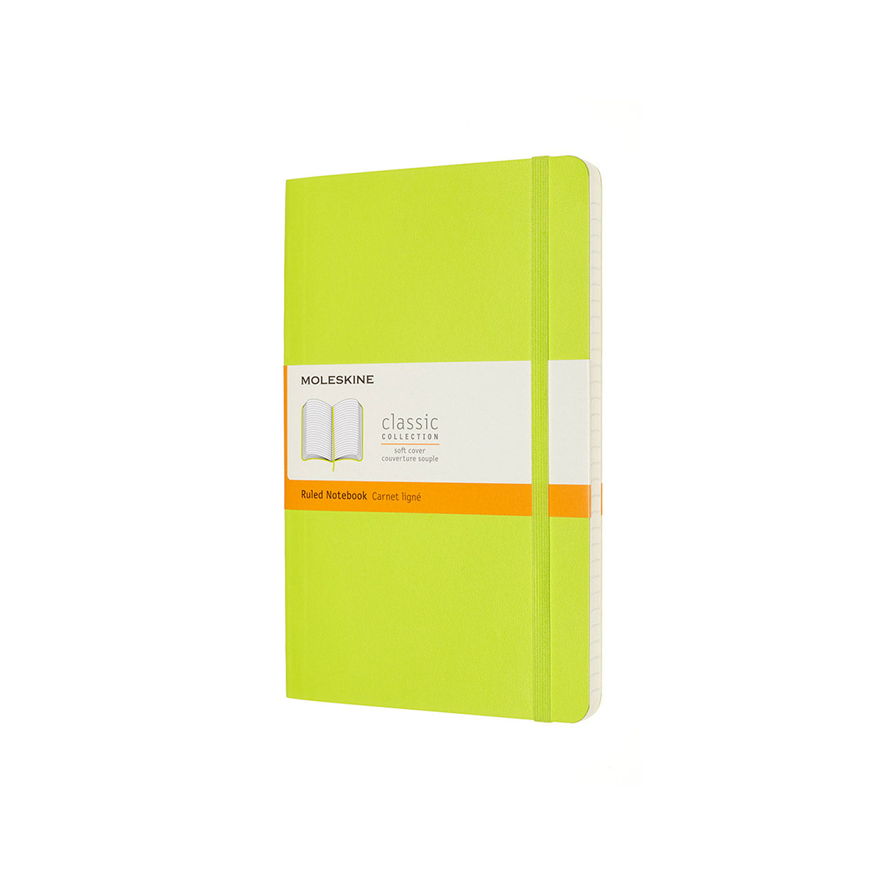 Classic Large Soft Cover Ruled Notebook - Lemon Green Journal for School, Office & Creative Writing