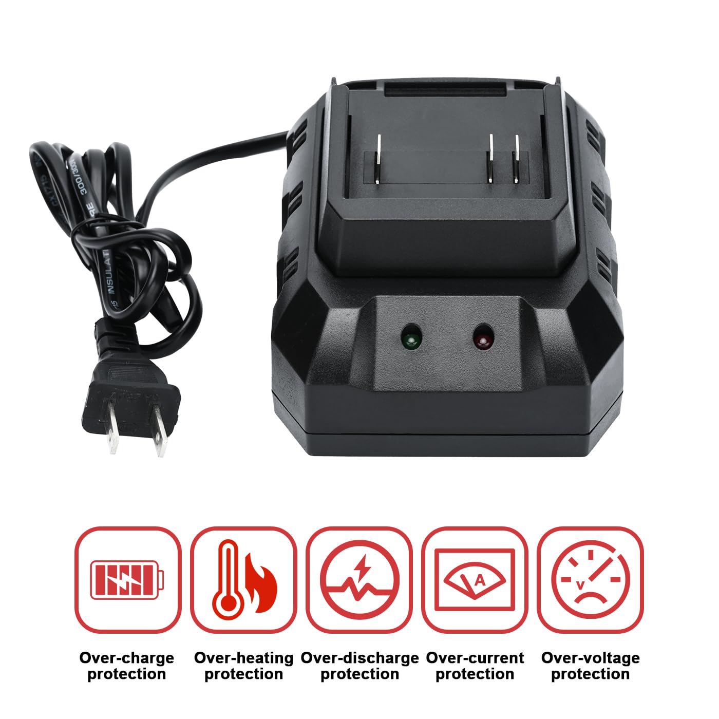 21V Single Port Fast Charger Base for SHINTYOOL 21V Lithium-Ion Batteries - Rapid Charging Station for Power Tools (Battery Not Included) | Ideal for Drills, Saws & Outdoor Equipment