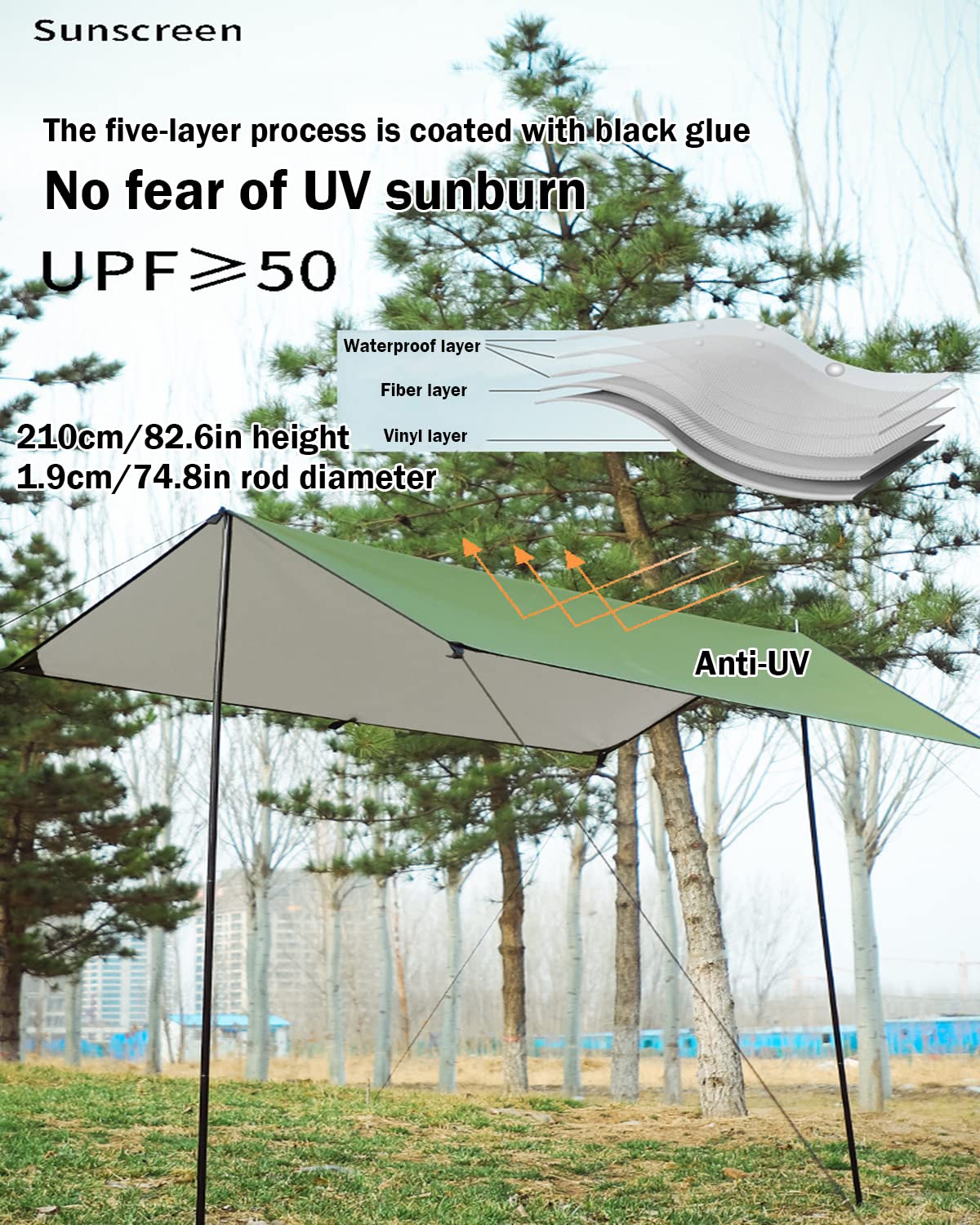 Premium Lightweight Waterproof Ripstop Nylon Tent Tarp - UV Protection Camping Shelter for Outdoor Travel & Backpacking (Sky Blue, X-Large) | Perfect for Camping, Hiking, Beach Trips & Emergency Shelter