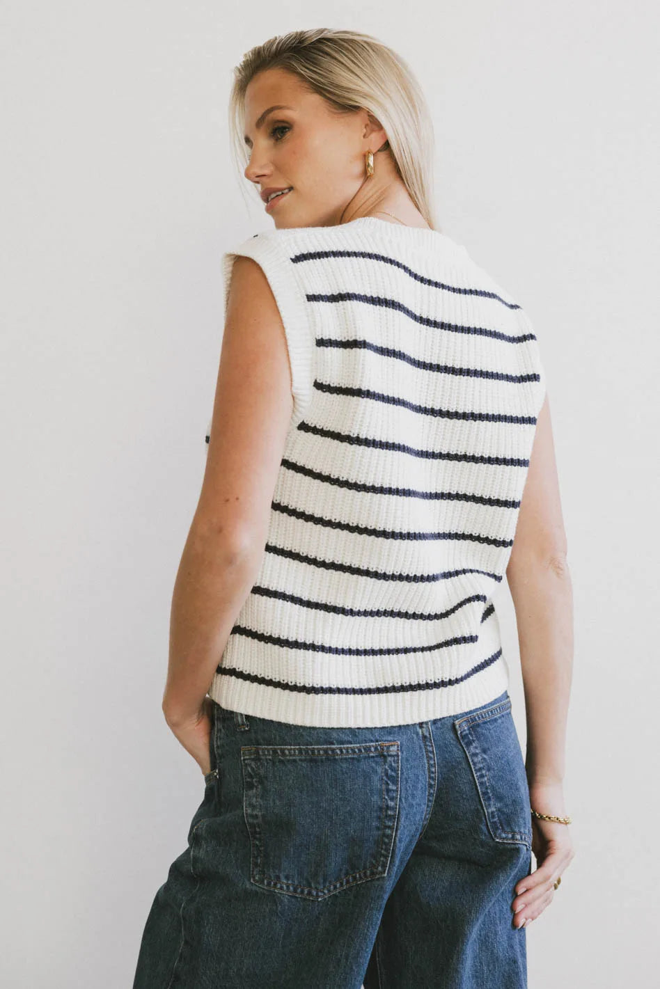 Navy Blue Ashen Sweater Vest for Men - Cozy Knit Layering Piece for Fall & Winter - Office Wear, Casual Outfits, and Date Night Styles