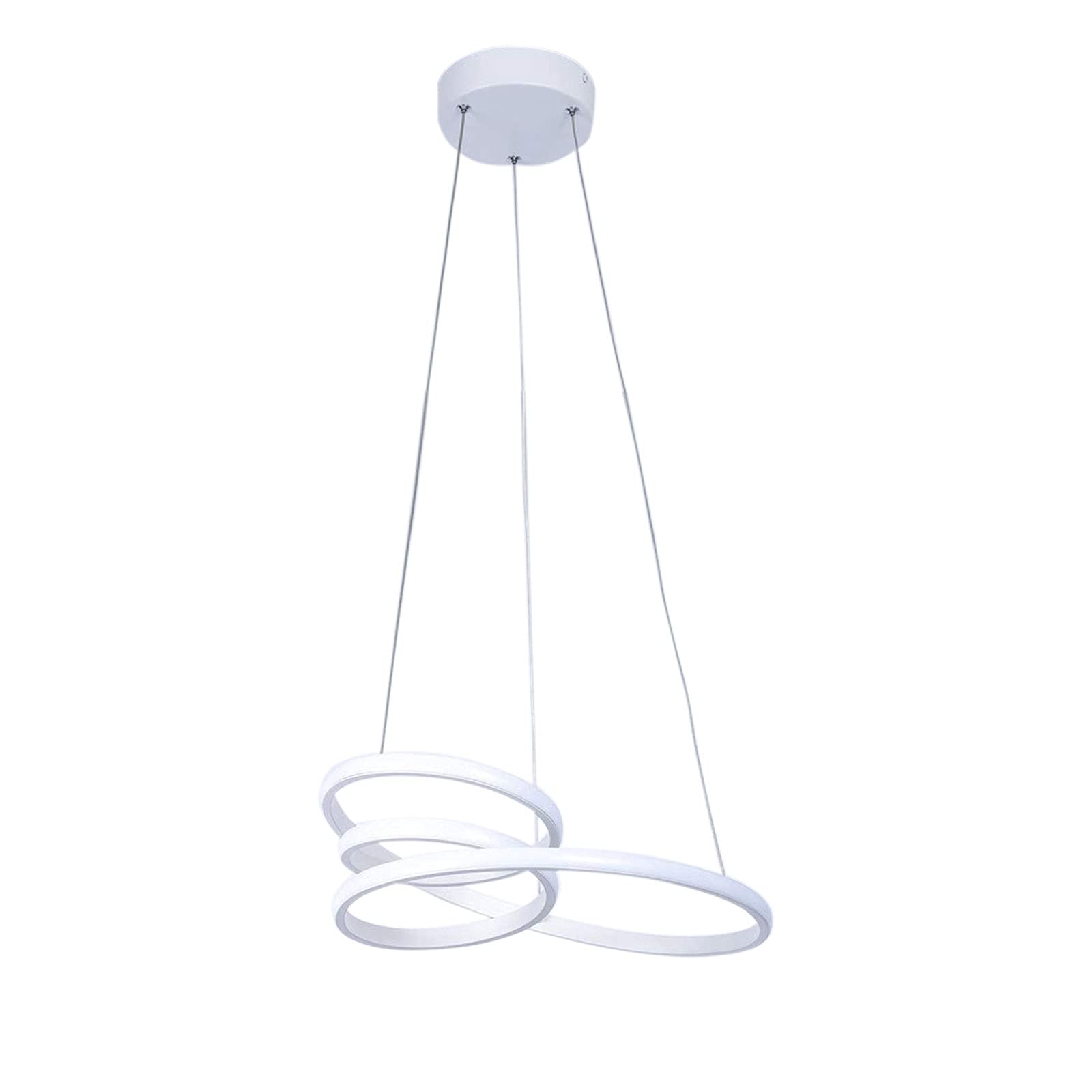 Modern LED Chandelier Ceiling Light - Adjustable Round Hanging Lamp with Unique Design for Bedroom, Living Room, Kitchen & Bar - White | Perfect for Dining Areas, Entryways & Home Decor