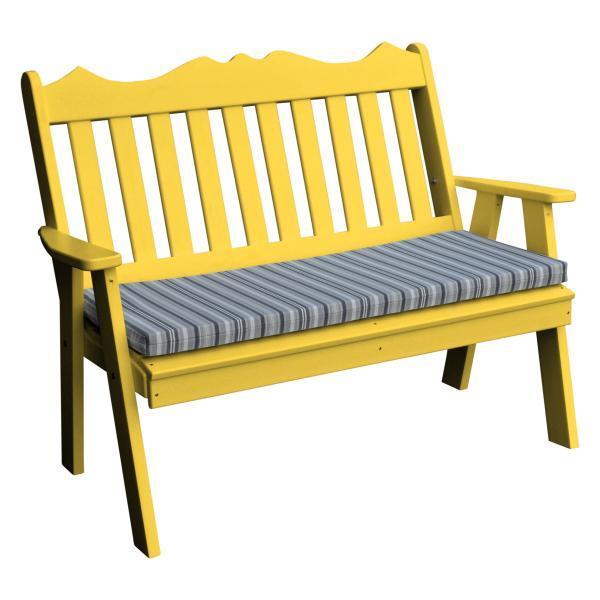 Premium A&L Furniture Poly Royal English Garden Bench - Weather-Resistant Outdoor Patio Seating for Gardens, Porches & Backyards