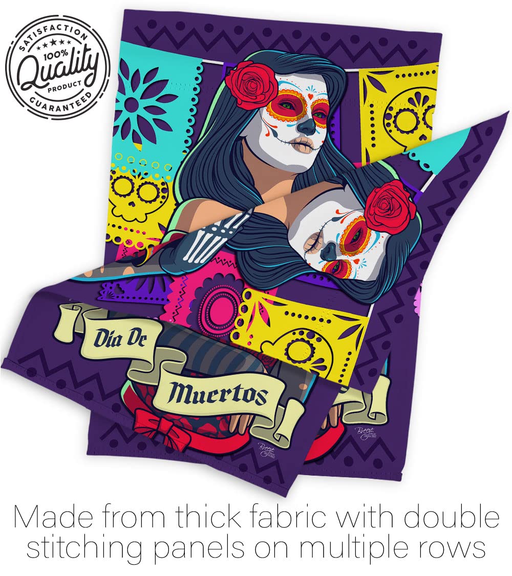 La Calavera Catrina Garden Flag Set - Day of Dead Decor for Fall & Mexican Parties