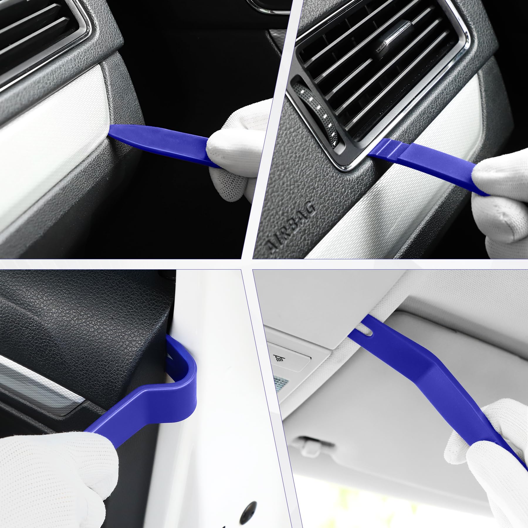 LivTee 5-Piece Auto Trim Removal Tool Kit - No Scratch Plastic Pry Tools for Car Interior Panel & Dash Fastener Removal - Professional Car Audio & Radio Installation Accessories (Blue) - Perfect for DIY Auto Repair, Vehicle Maintenance & Stereo Upgrades