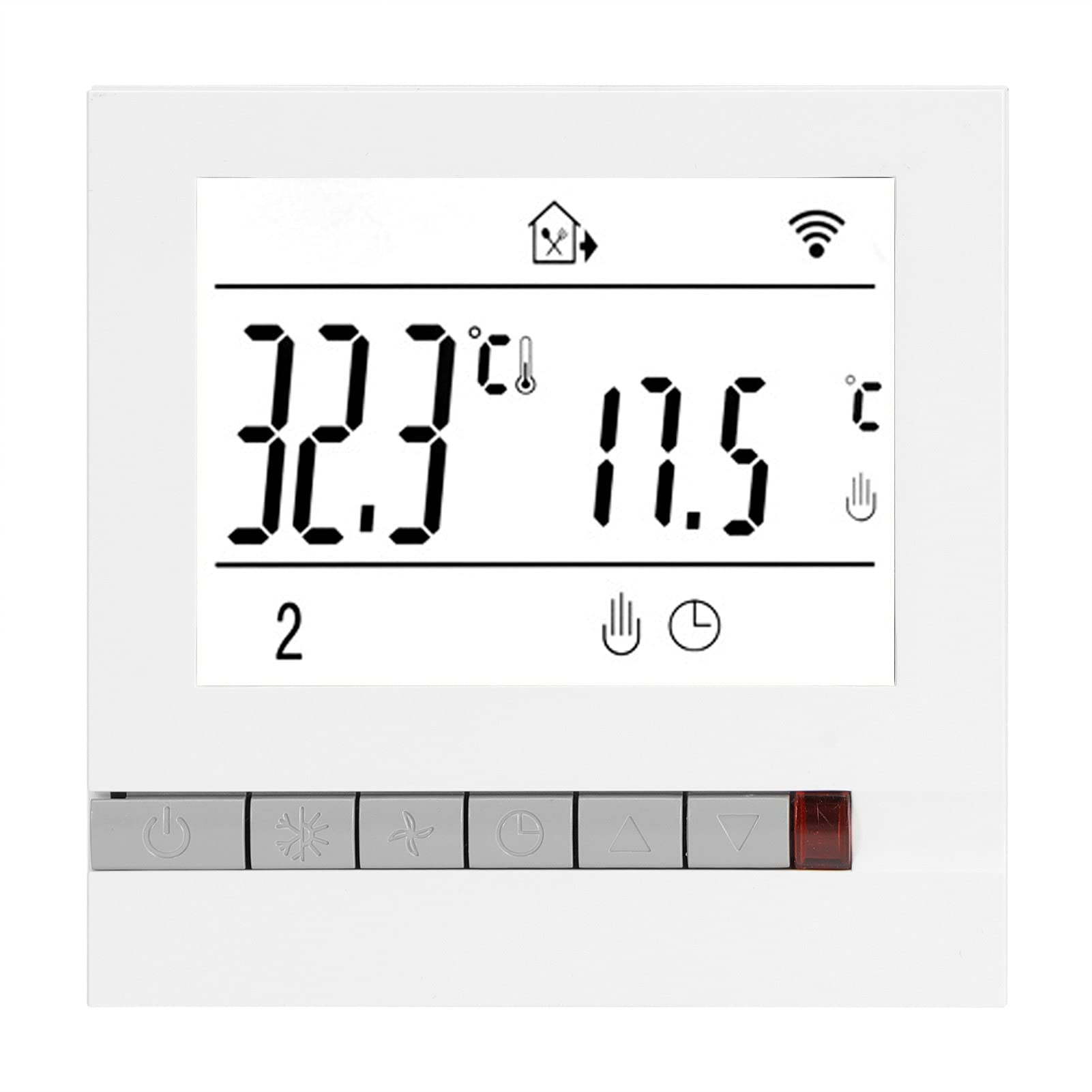 Smart WiFi Thermostat - 7-Day Programmable White Thermostat with Voice Control, Alexa & Google Assistant Compatible, LCD Touchscreen - Perfect for Home Automation & Energy Savings