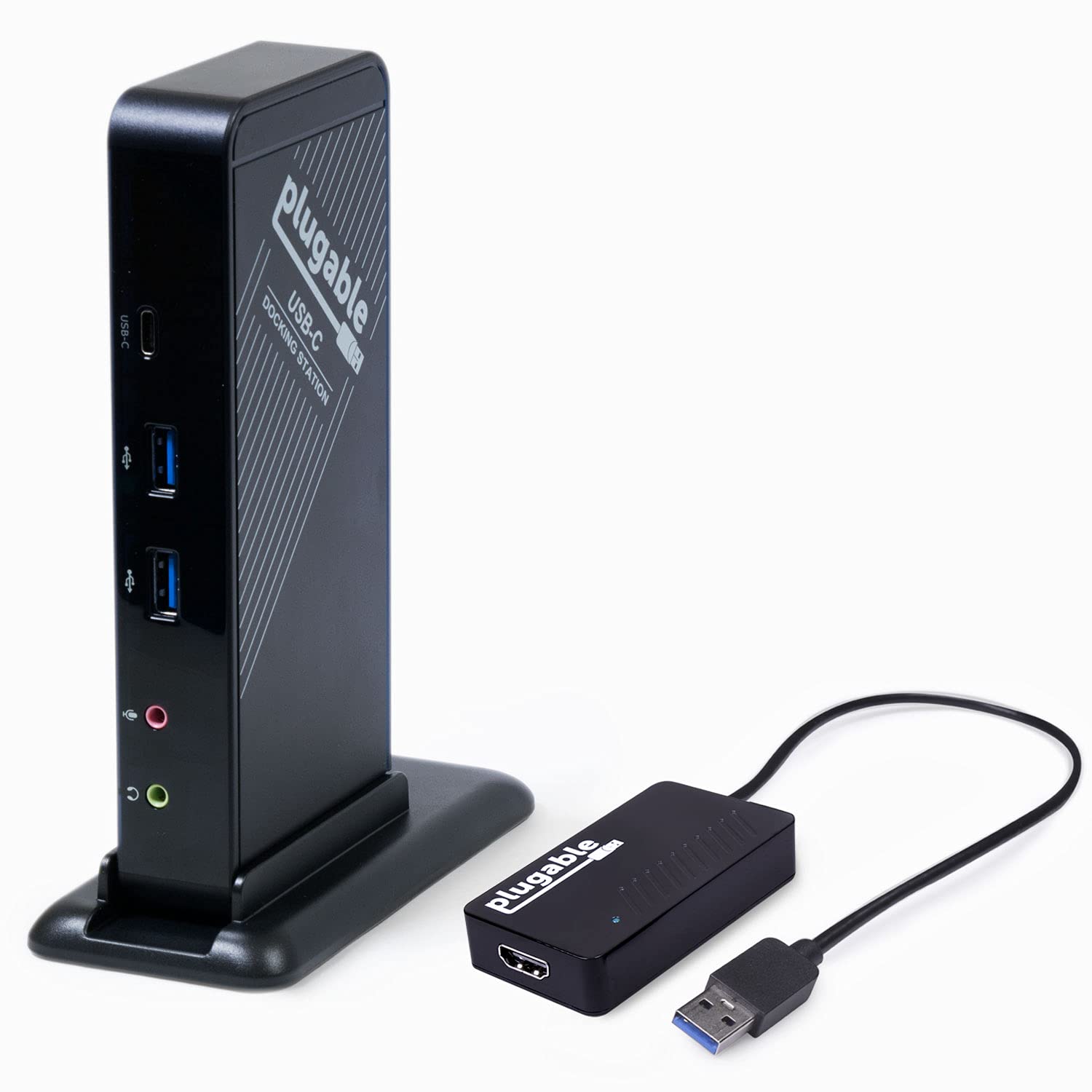 Plugable USB-C Docking Station with 60W PD Charging | USB 3.0 to HDMI 4K UHD Video Adapter | Thunderbolt 3 & USB-C Compatible for Windows Laptops | Perfect for Home Office & Remote Work Setup