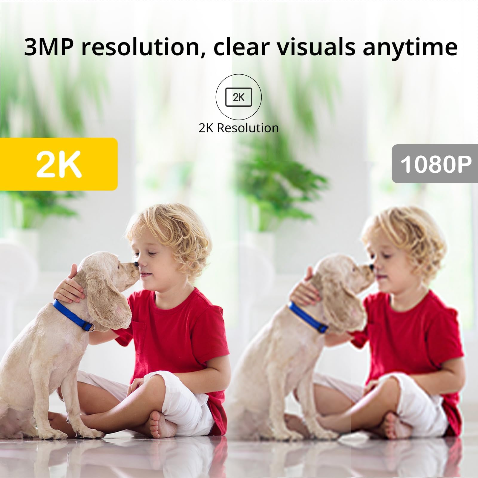 2K Indoor Security Camera with 2.4GHz Wi-Fi - Baby Monitor, Pet Camera & Elder Care with Night Vision, 2-Way Audio, Phone App & Free 12-Second Cloud/SD Card Storage (K10 Model) - Perfect for Home, Nursery, Pet Room & Office Surveillance