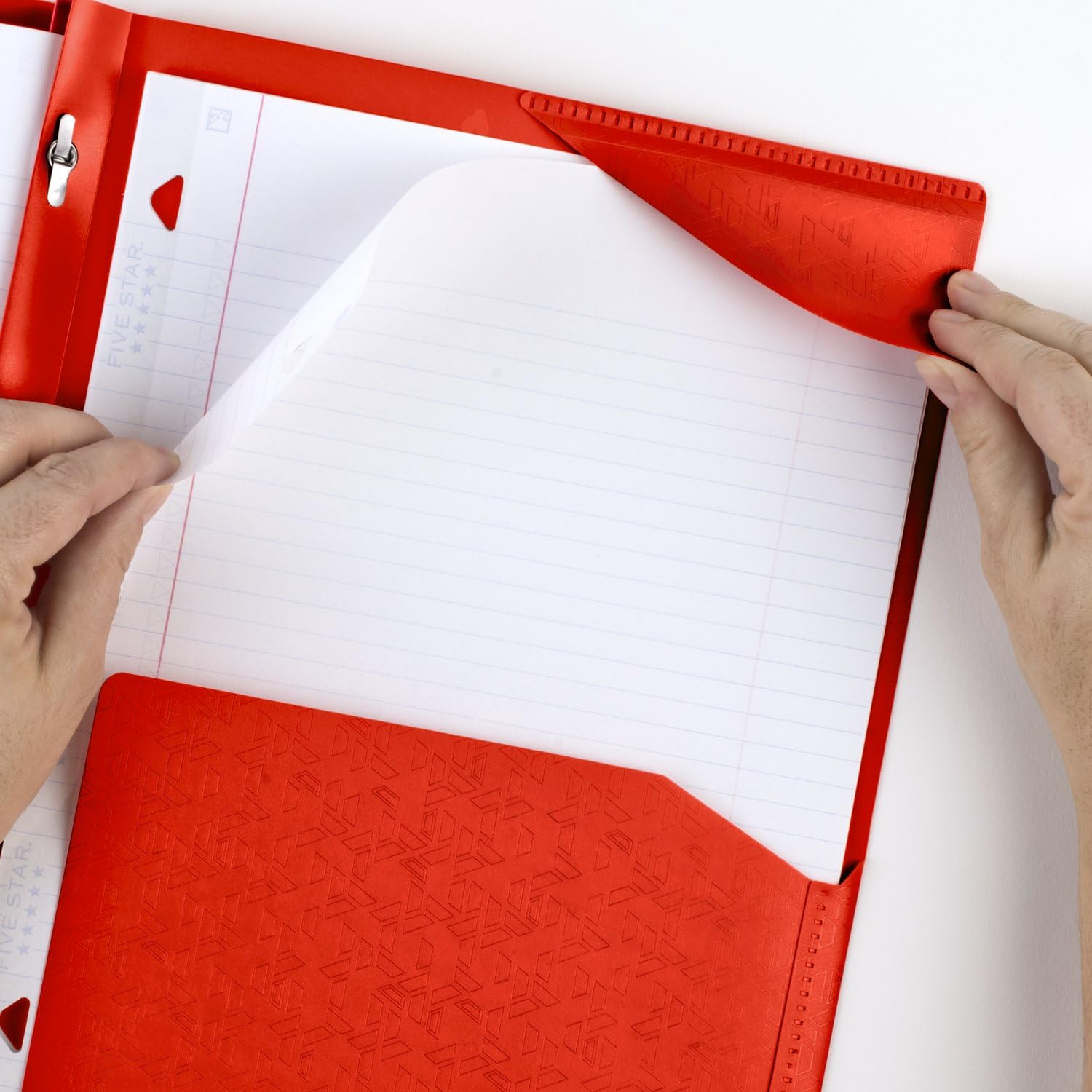 Five Star 2 Pocket Folder with Prong Fasteners - Plastic Colored Folders for 3-Ring Binders, 8.5