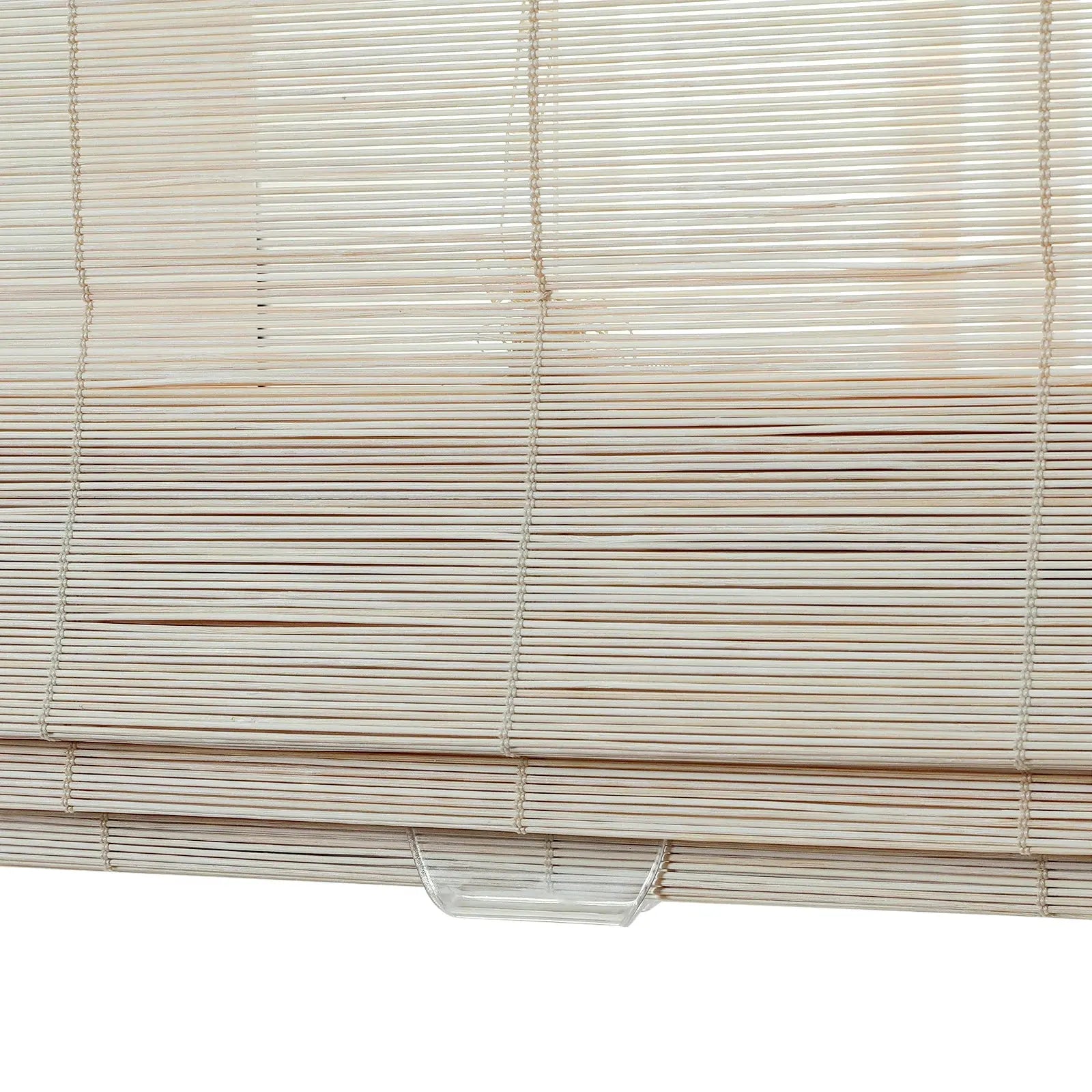 Sybil Bamboo Roman Shade - Pearl White | Natural Eco-Friendly Window Treatment for Living Room & Bedroom | Light Filtering & Privacy Solution