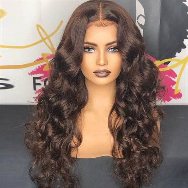 Eullair Perfect Chocolate Brown Lace Frontal Human Hair Wig - Natural Looking 13x4 HD Lace Wig for Black Women | TikTok Viral Hairpiece for Everyday Wear & Special Occasions