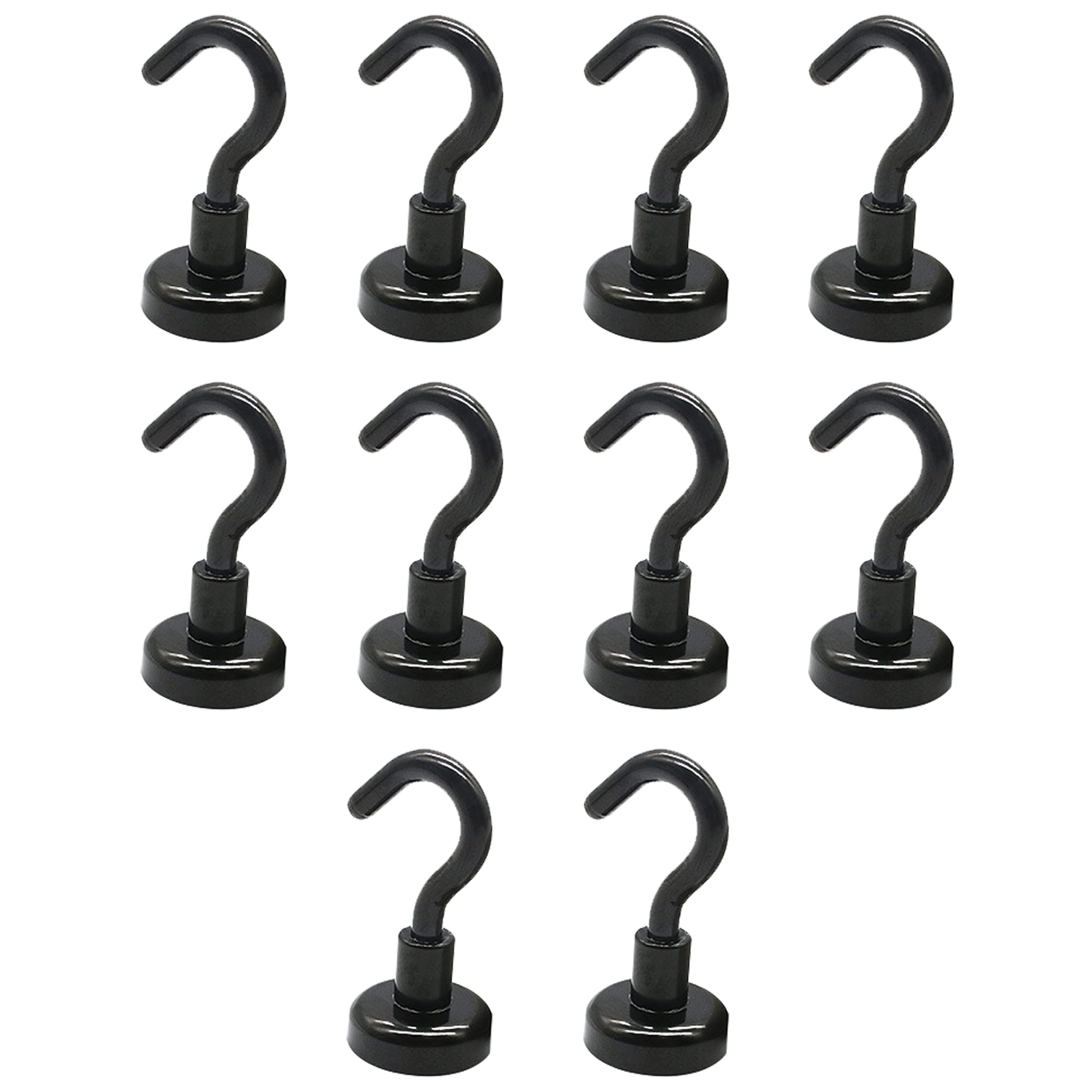 Strong Neodymium Magnetic Hooks 10-Pack - Heavy Duty for Fridge, Kitchen & Classroom Use