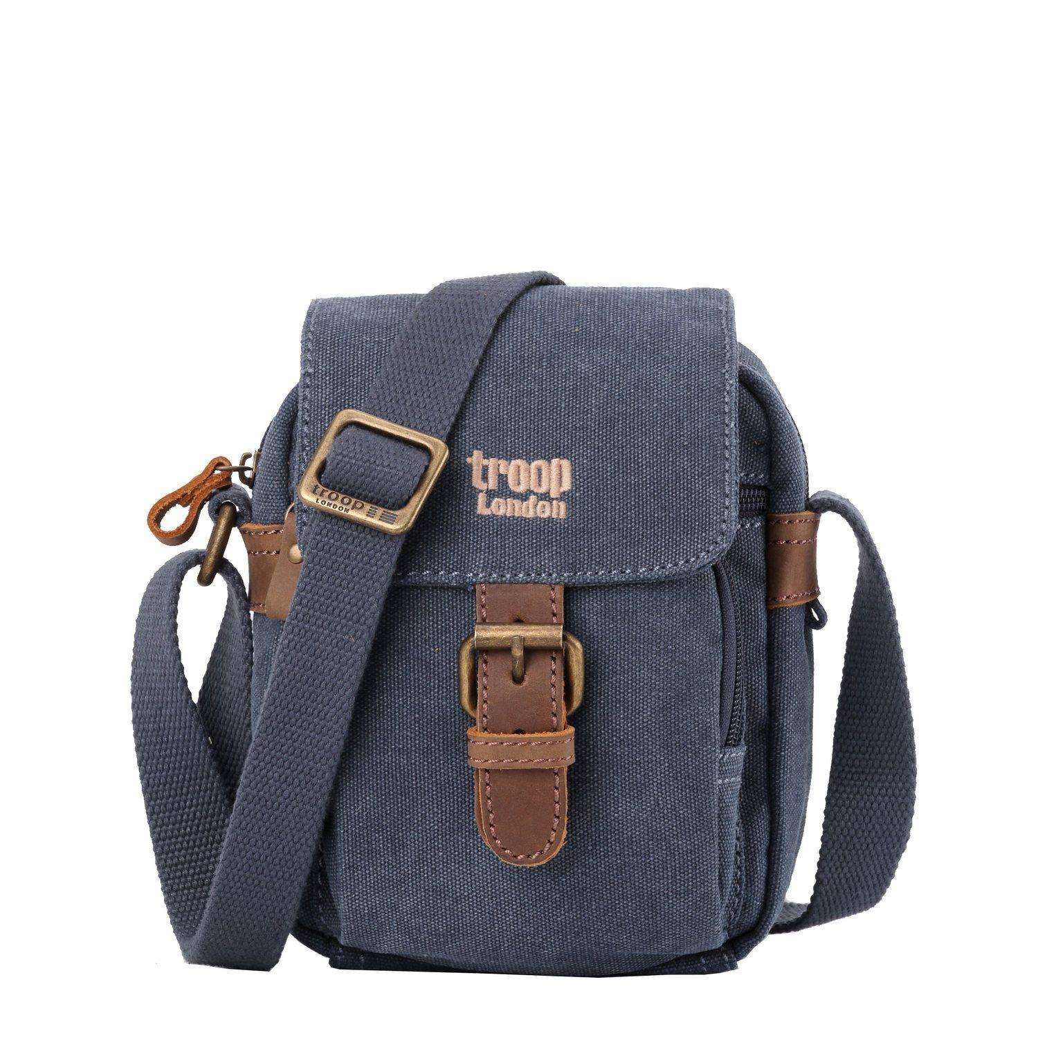 TRP0213 Troop London Classic Canvas Crossbody Bag for Men & Women - Stylish & Durable Everyday Shoulder Bag for Work, Travel & Casual Outings