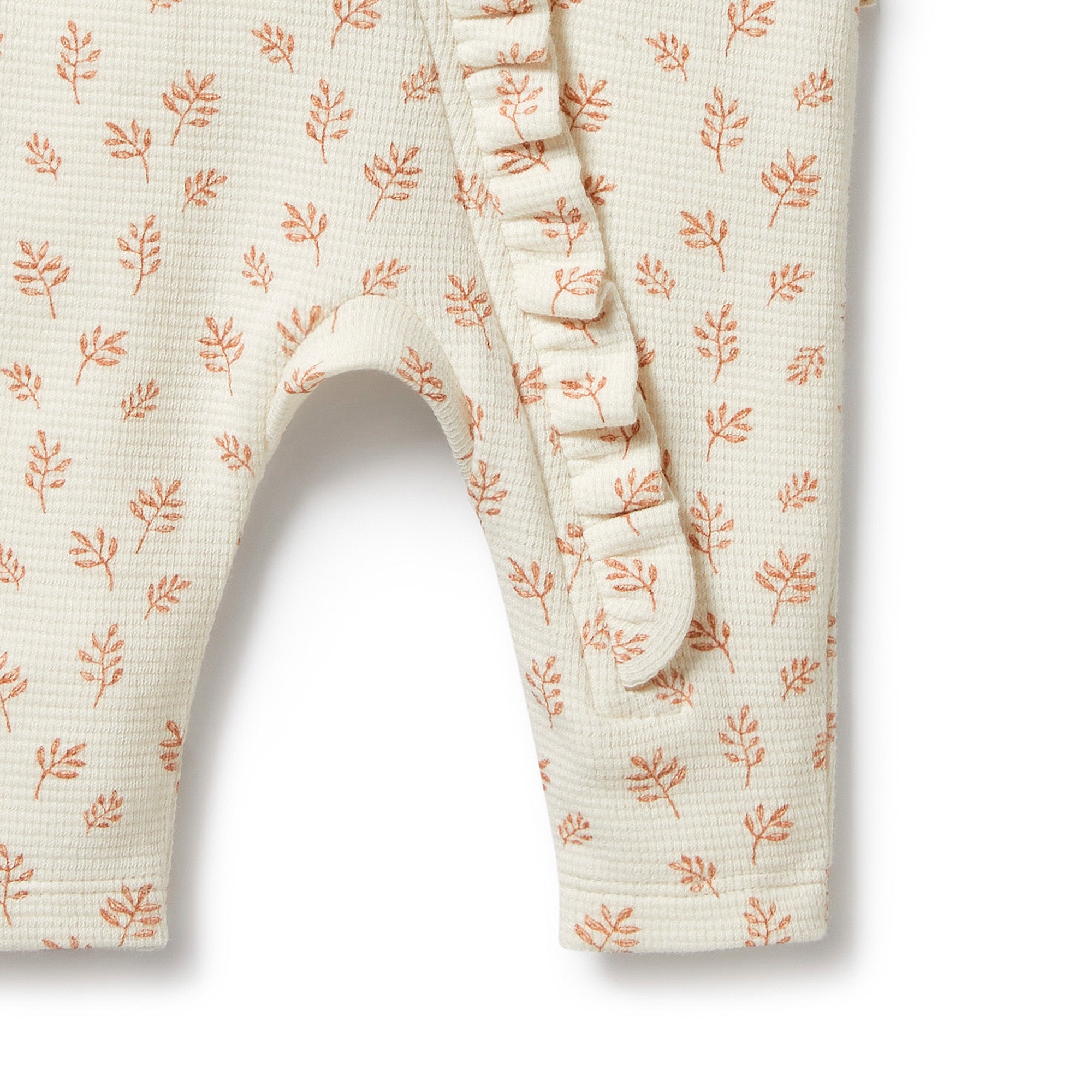 Organic Waffle Ruffle Zipsuit for Baby Girls & Boys - Soft Winter Bloom One-Piece Pajamas - Perfect for Nursery, Sleepwear & Family Photos