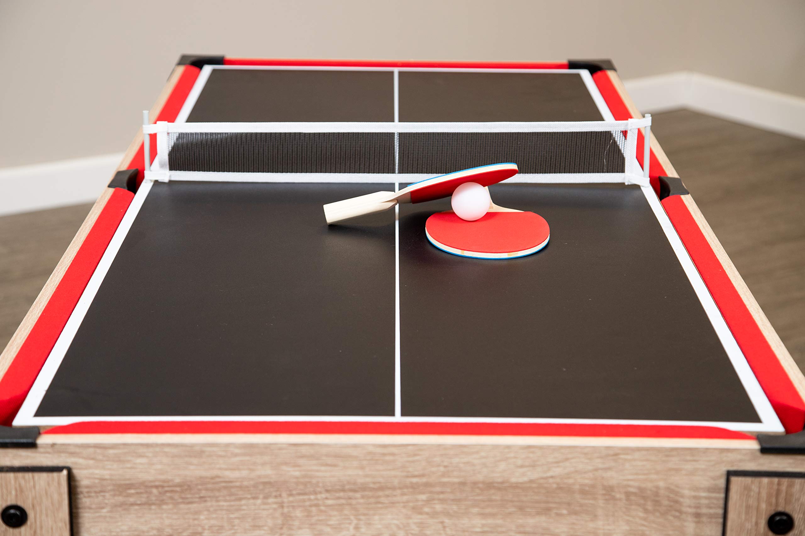 Hathaway Madison 54-inch 6-in-1 Multi-Game Table with Billiards, Foosball, Air Hockey, Table Tennis, Shuffleboard & Bowling - Perfect for Family Game Rooms, Basements & Entertainment Spaces